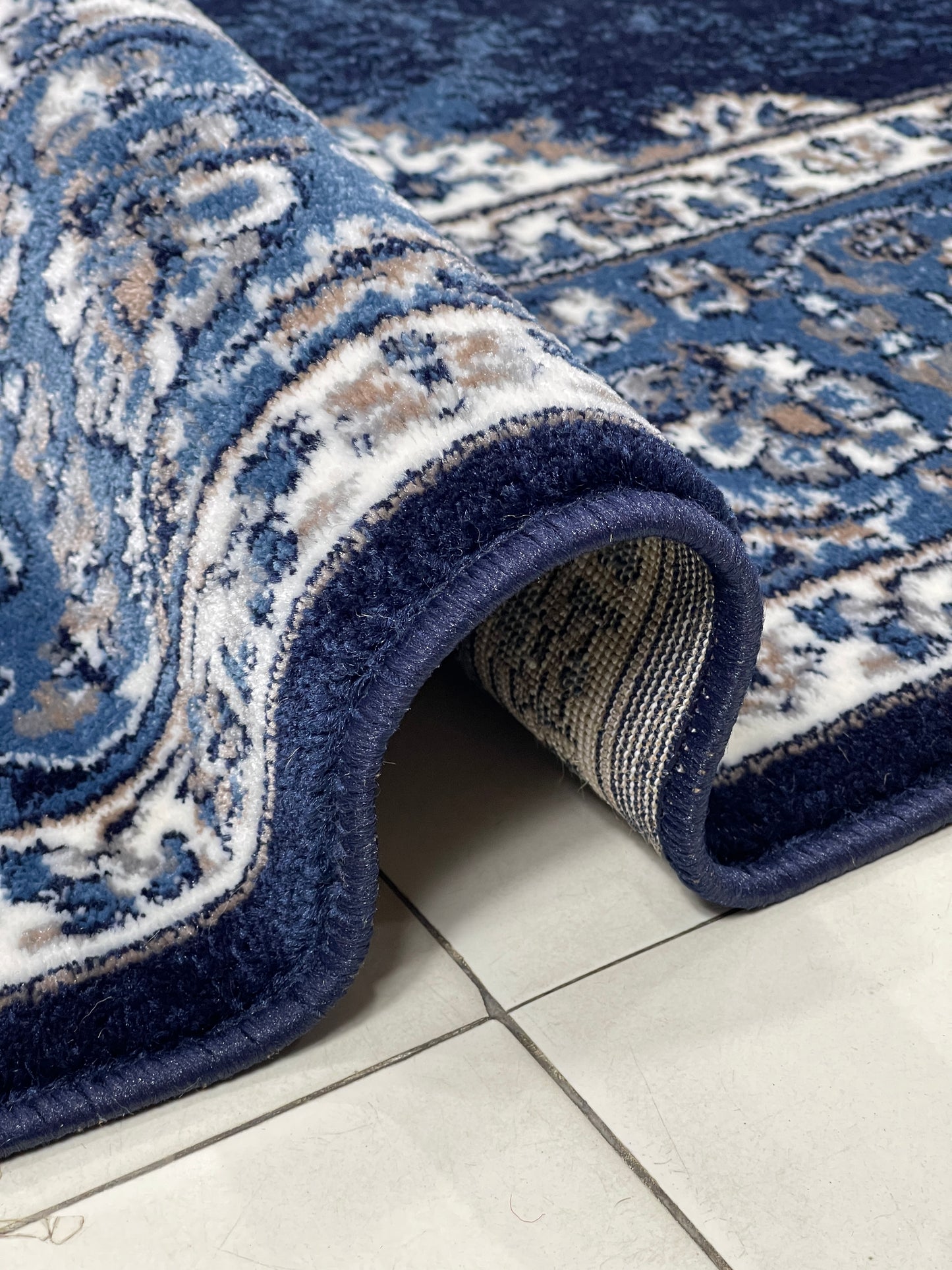 Persian polypropylene Rug,back woven(Article-42-Dark Blue)
Size : 6.6 ft width x 9.6 ft length (200cm x 290cm)
