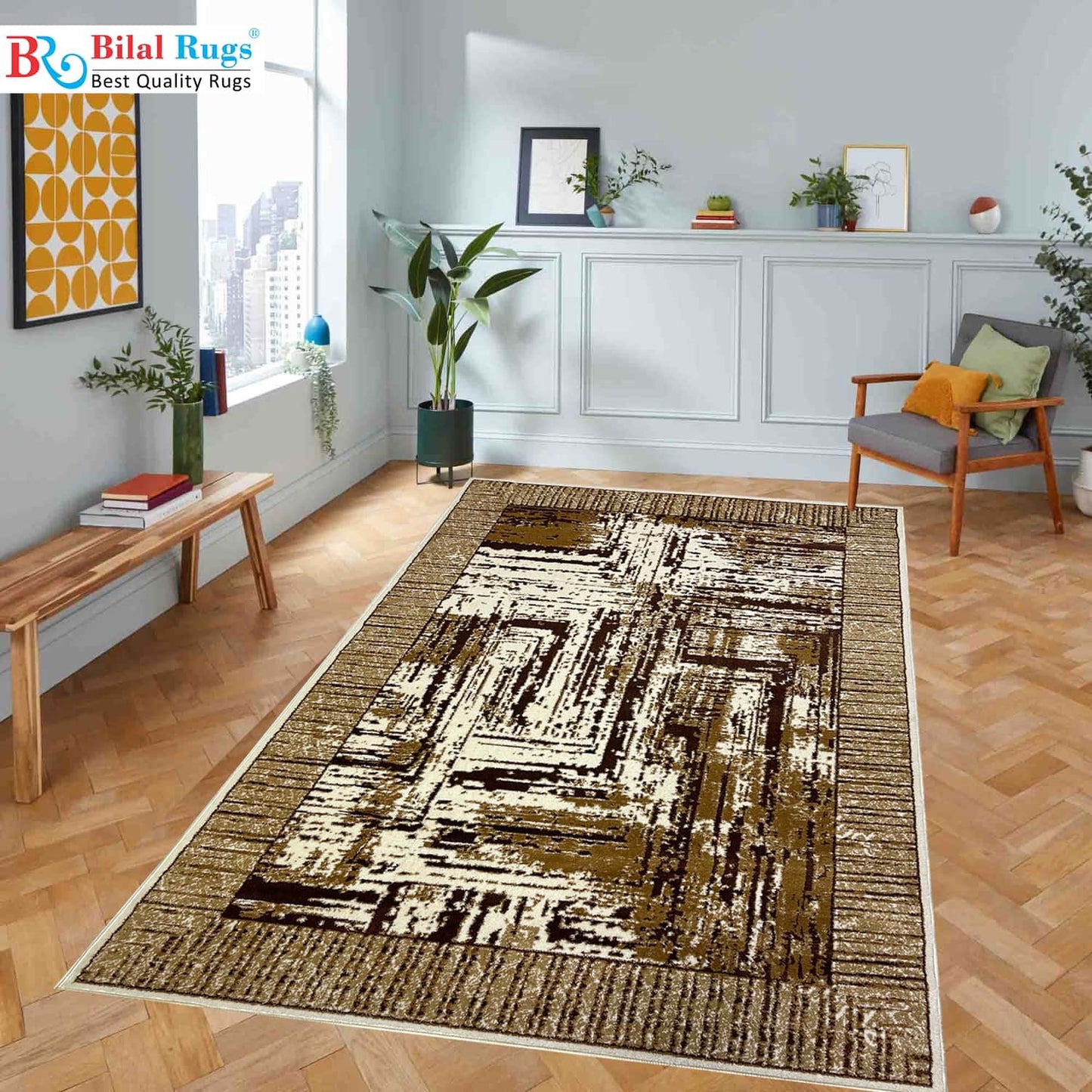 Modern polypropylene Rug,back woven(Article-1788-Off white )
Size : 4 ft width x 5.6 ft length ( 120 cm x 170 cm)