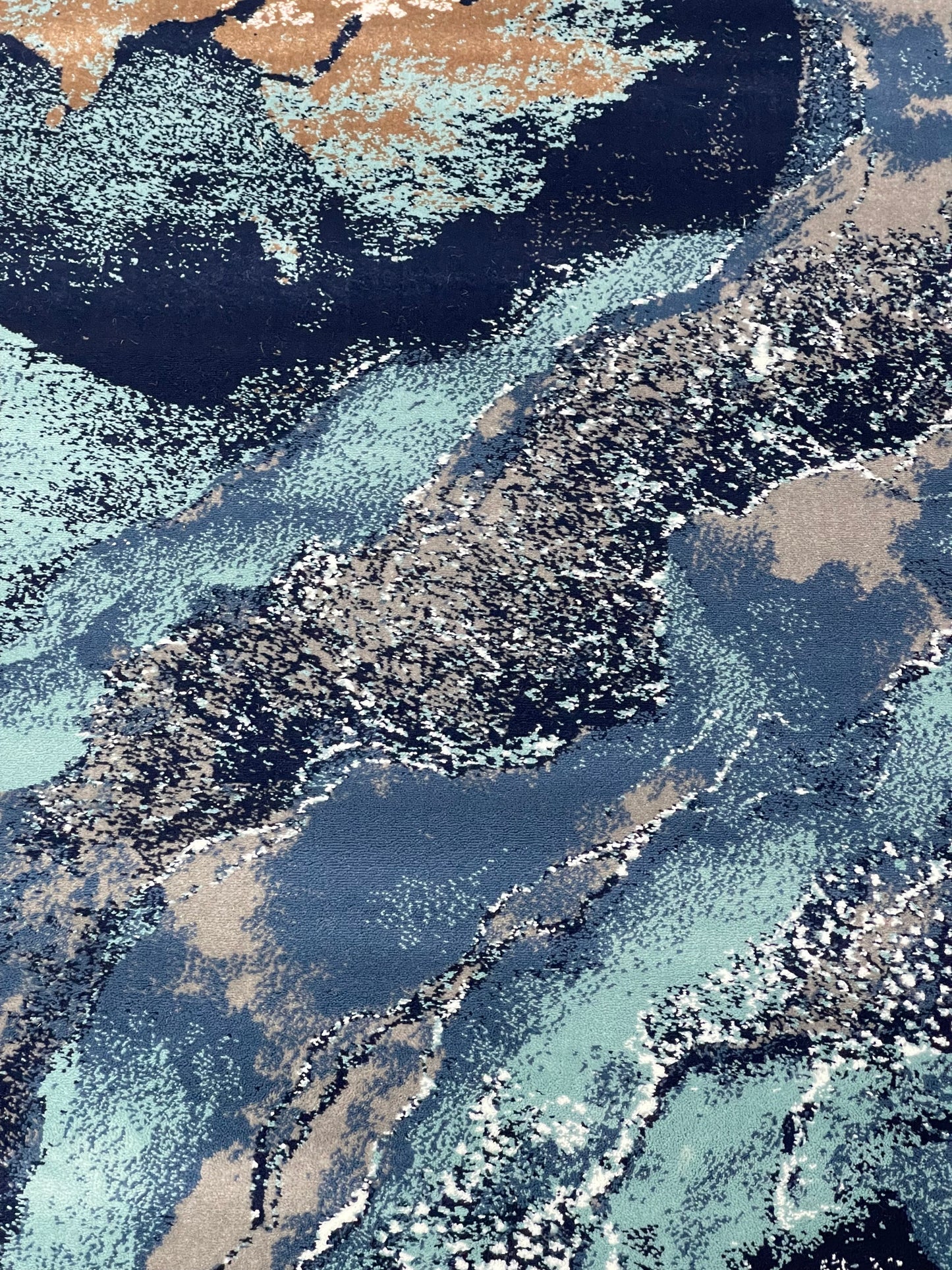 Modern polypropylene Rug,back woven(Article-6774-Feroze ) Size : 5ft width  x 7.3ft length (150cm x 220cm)