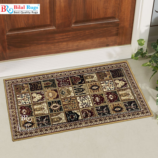 Beige Polypropylene Woven Mat.
Size : 40 cm width x 75 cm length