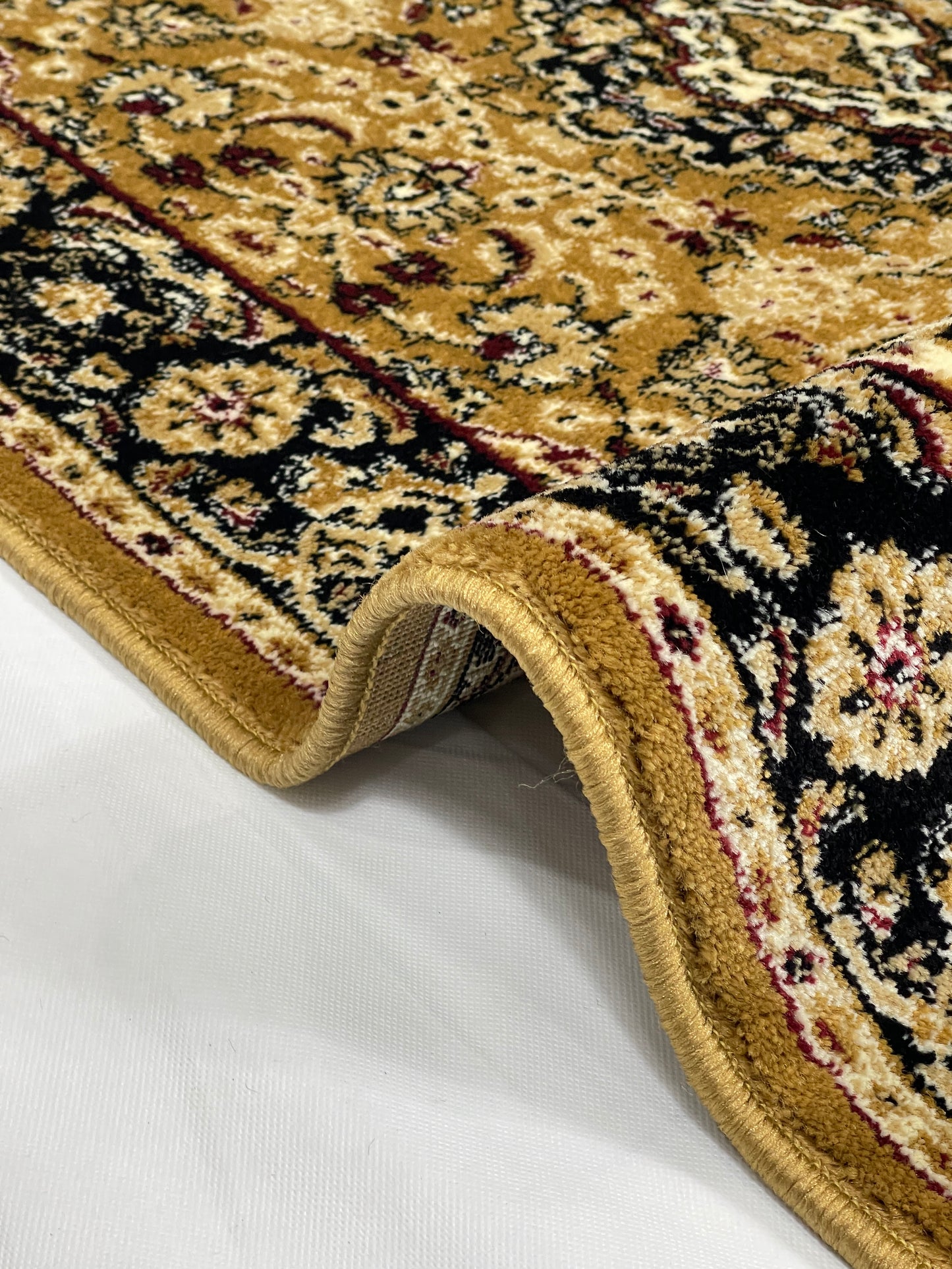 Persian Polypropylene Rug,Woven Back (Article-01-Gold) Size : 3 ft width x 5 ft length (100cm x 150 cm)