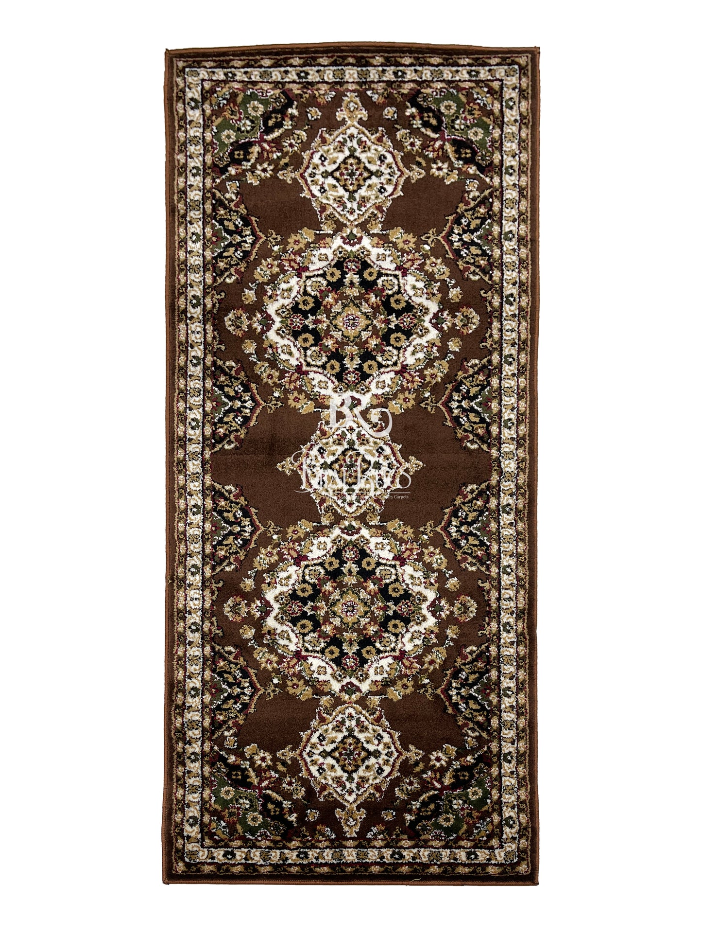 Brown Persian Polypropylene Woven Rug.
 Size : 2.6 ft width x 6.6 ft length
 (80 cm x 200cm)