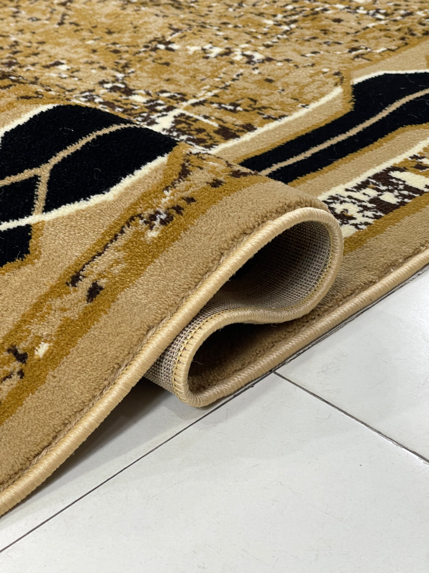 Modern polypropylene Rug,back woven(Article-556-Beige  )