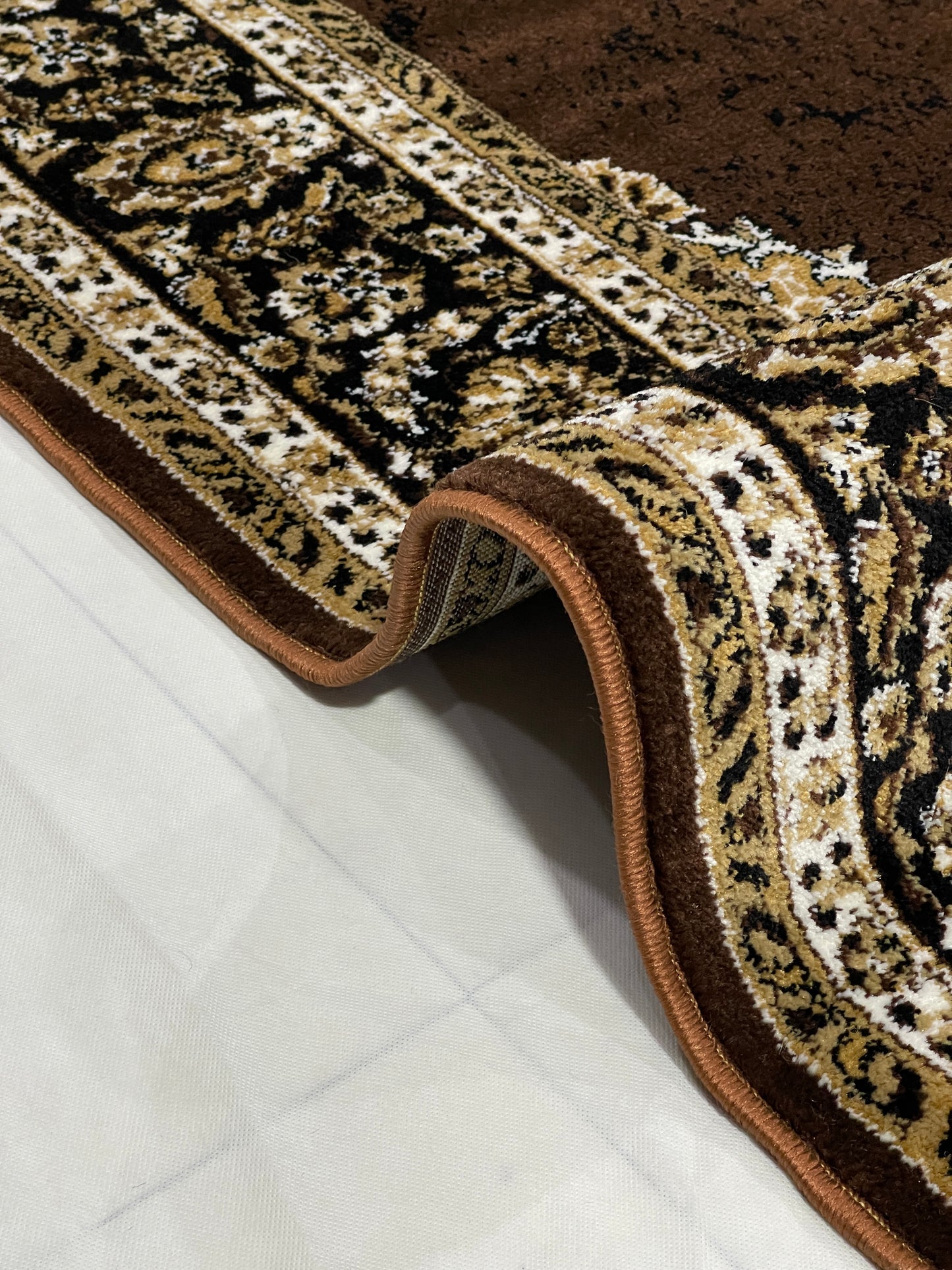 Persian polypropylene Rug,back woven(Article-45-Brown )