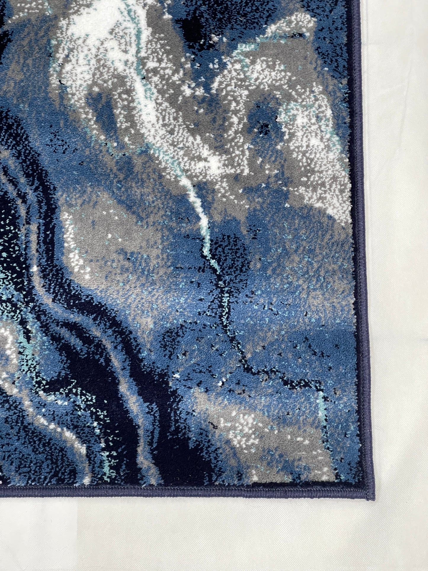 Dark Blue Modern Polypropylene Woven Rug.  Size : 2.6 ft width x 6.6 ft length  (80 cm x 200cm)