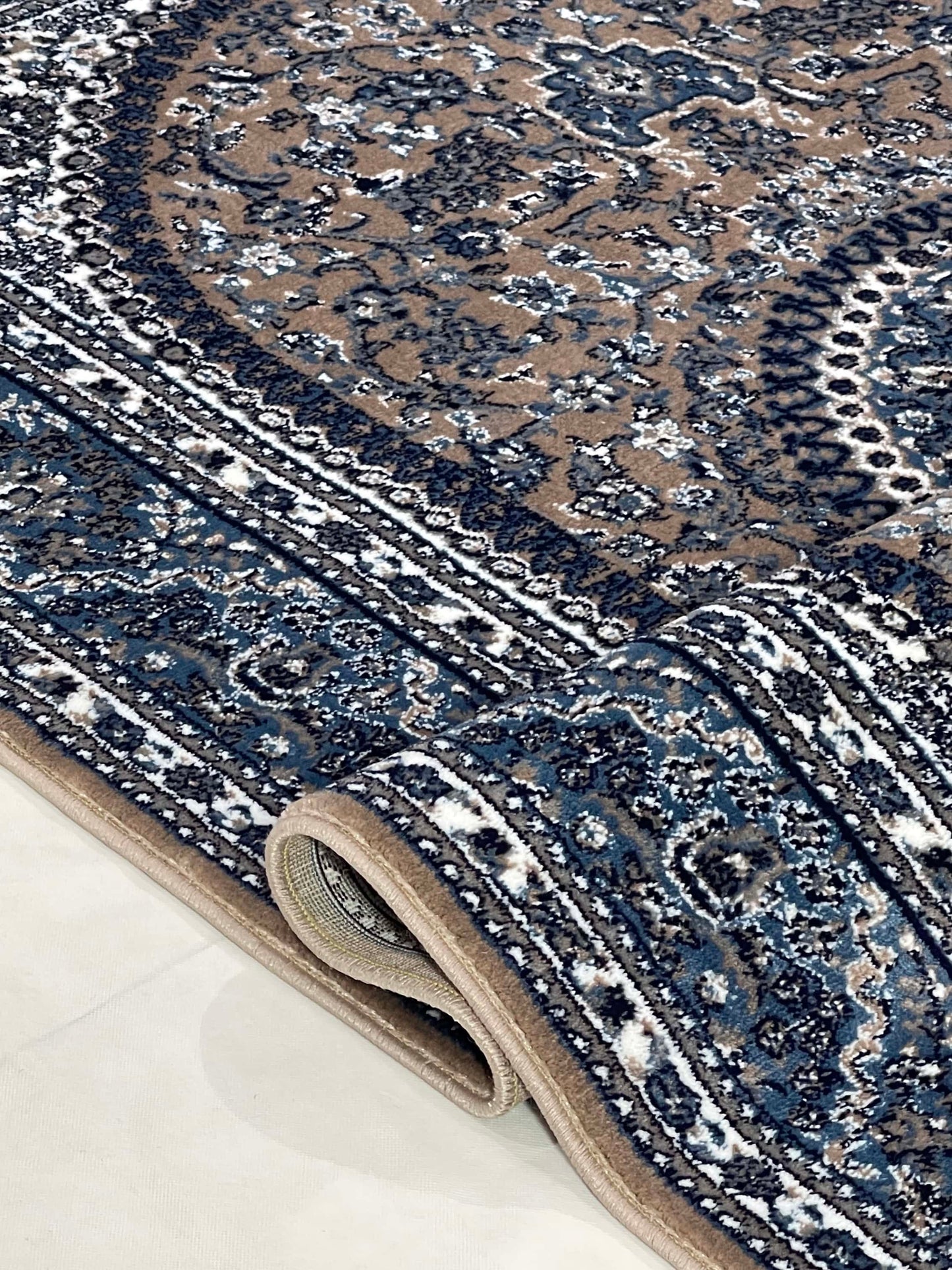 Persian polypropylene Rug,back woven(Article-22-Mink , blue )