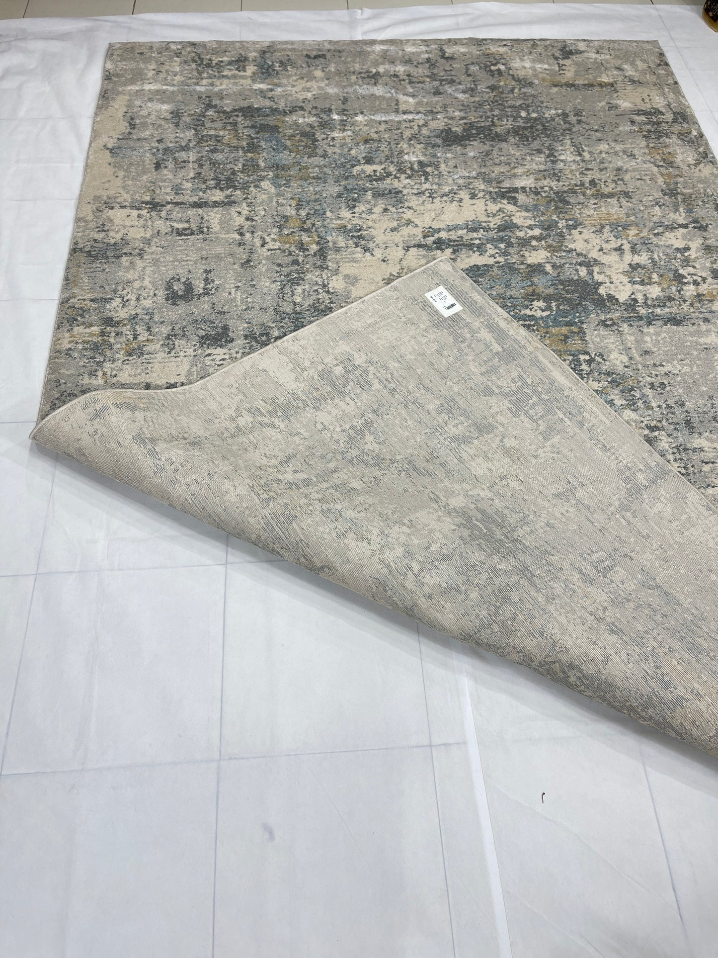 New Turkish Silk (Surya A) 
Size: 6.6 ft width x 9.6 ft length (200cm x 290cm)
Article -623- Grey