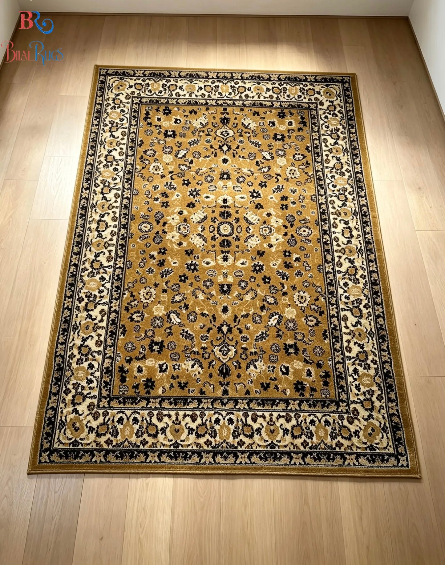 Persian polypropylene Rug,back woven(Article-140-Gold)