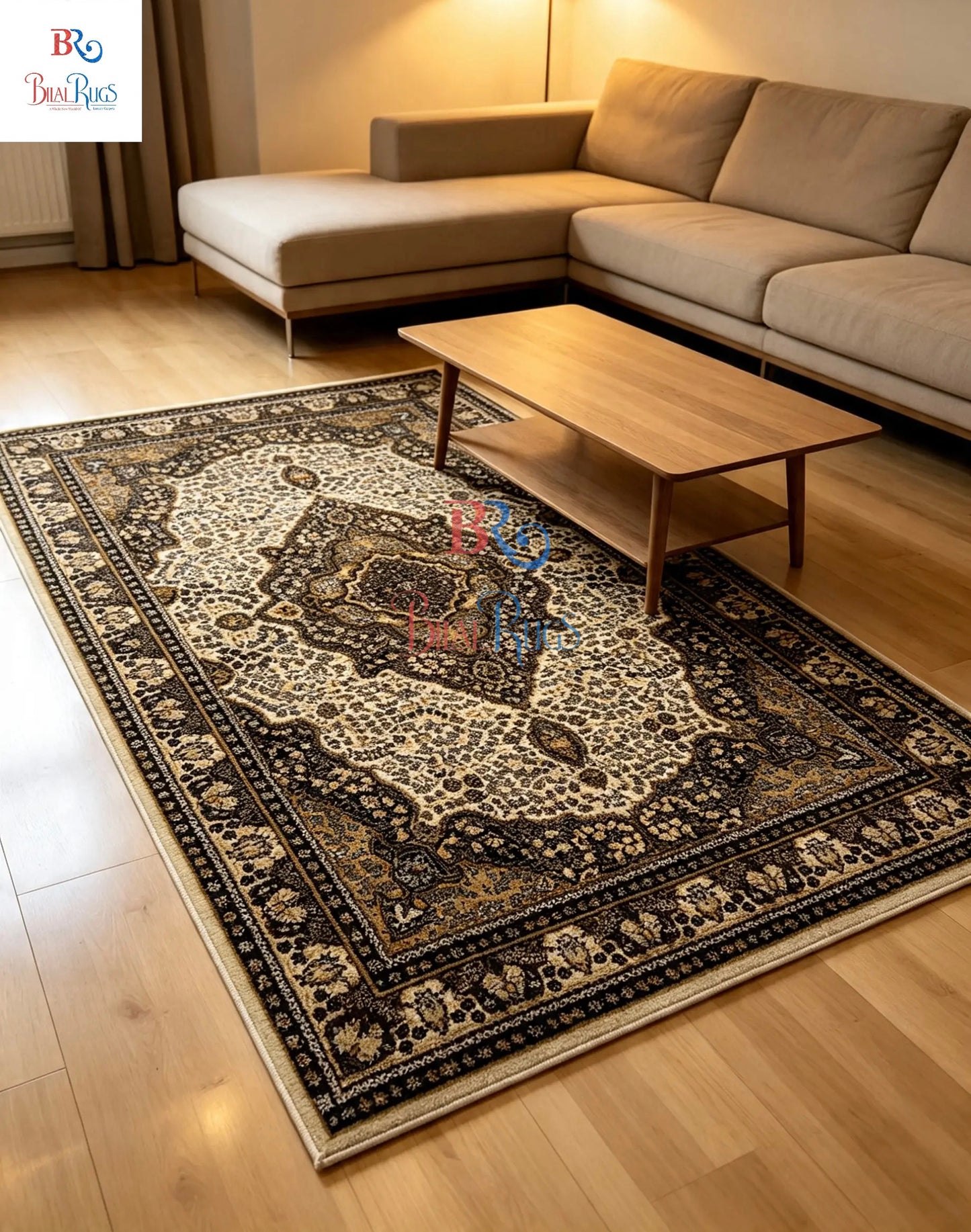Persian polypropylene Rug,back woven(Article-25-Off White)
Size : 5ft width  x 7.3ft length (150cm x 220cm)