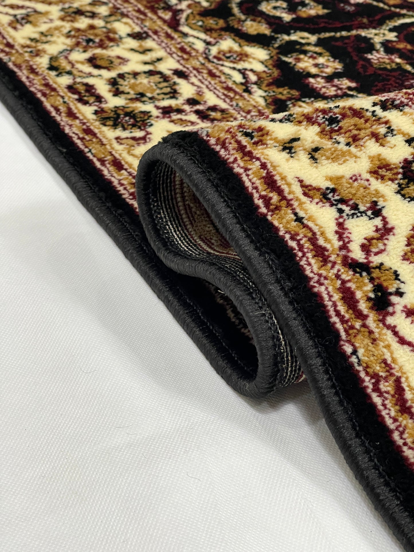 Persian Polypropylene Rug,Woven Back (Article-19-Black) Size : 3 ft width x 5 ft length (100cm x 150 cm)