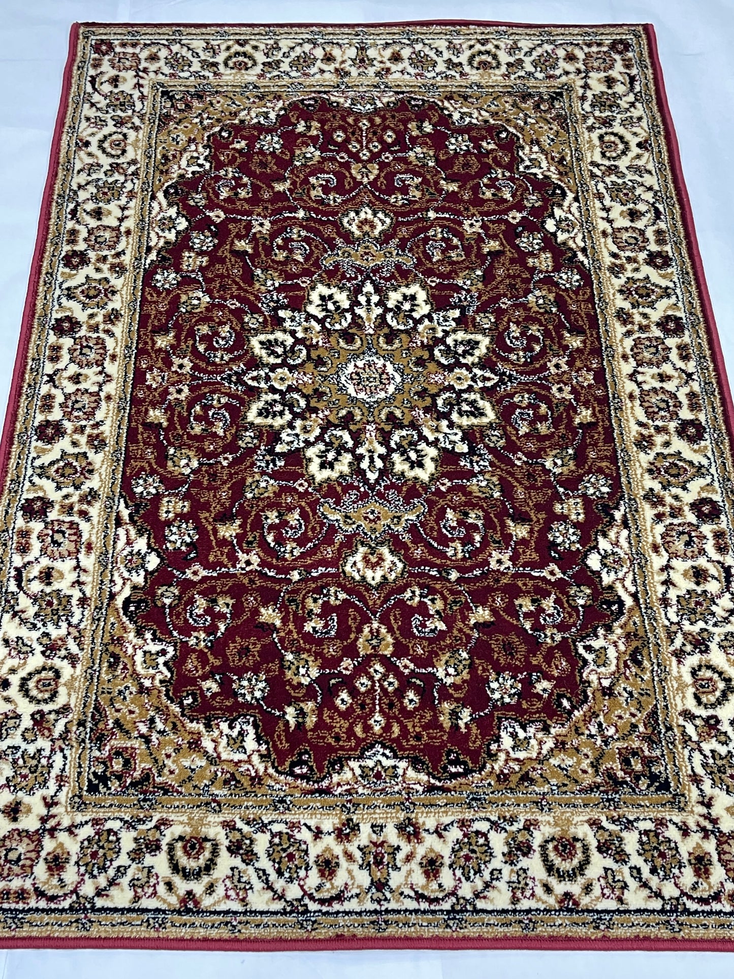 Persian Polypropylene Rug,Woven Back (Article-19-Red) Size : 3 ft width x 5 ft length (100cm x 150 cm)