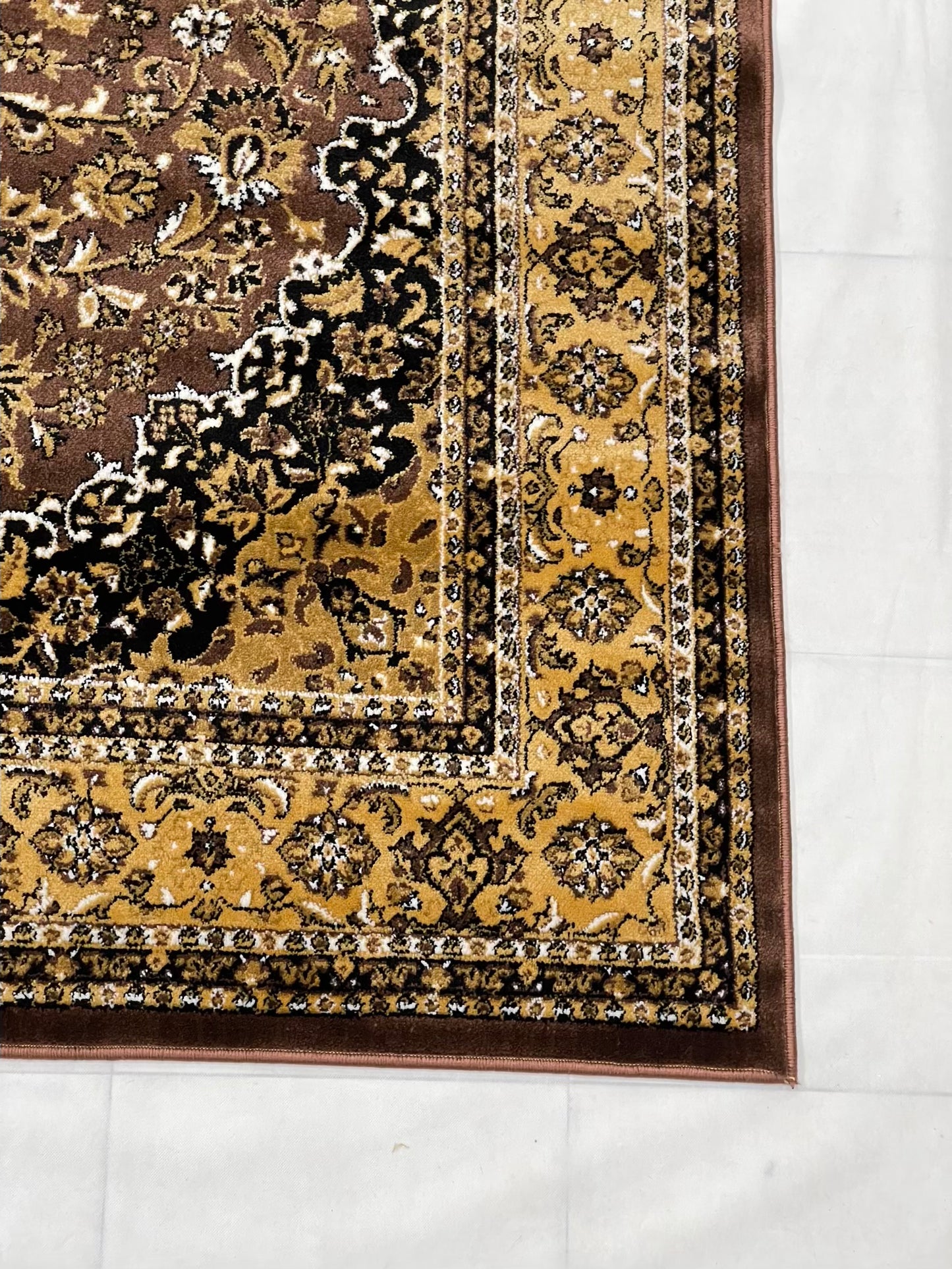Persian  polypropylene Rug,back woven(Article-01-Brown)
Size : 6.6 ft width x 9.6 ft length (200cm x 290cm)