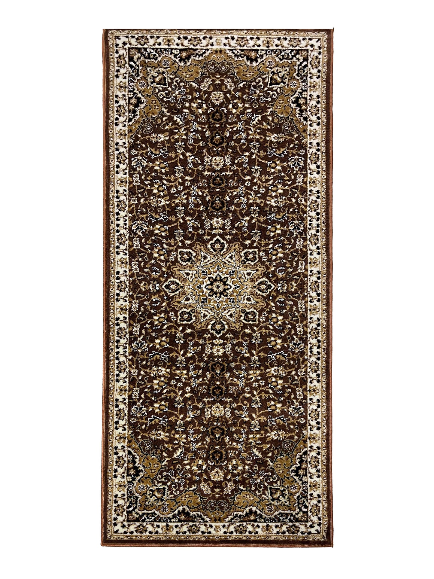 Brown Persian Polypropylene Woven Runner.
Size : 2.6 ft width x 6.6 ft length
(80 cm x 200 cm)