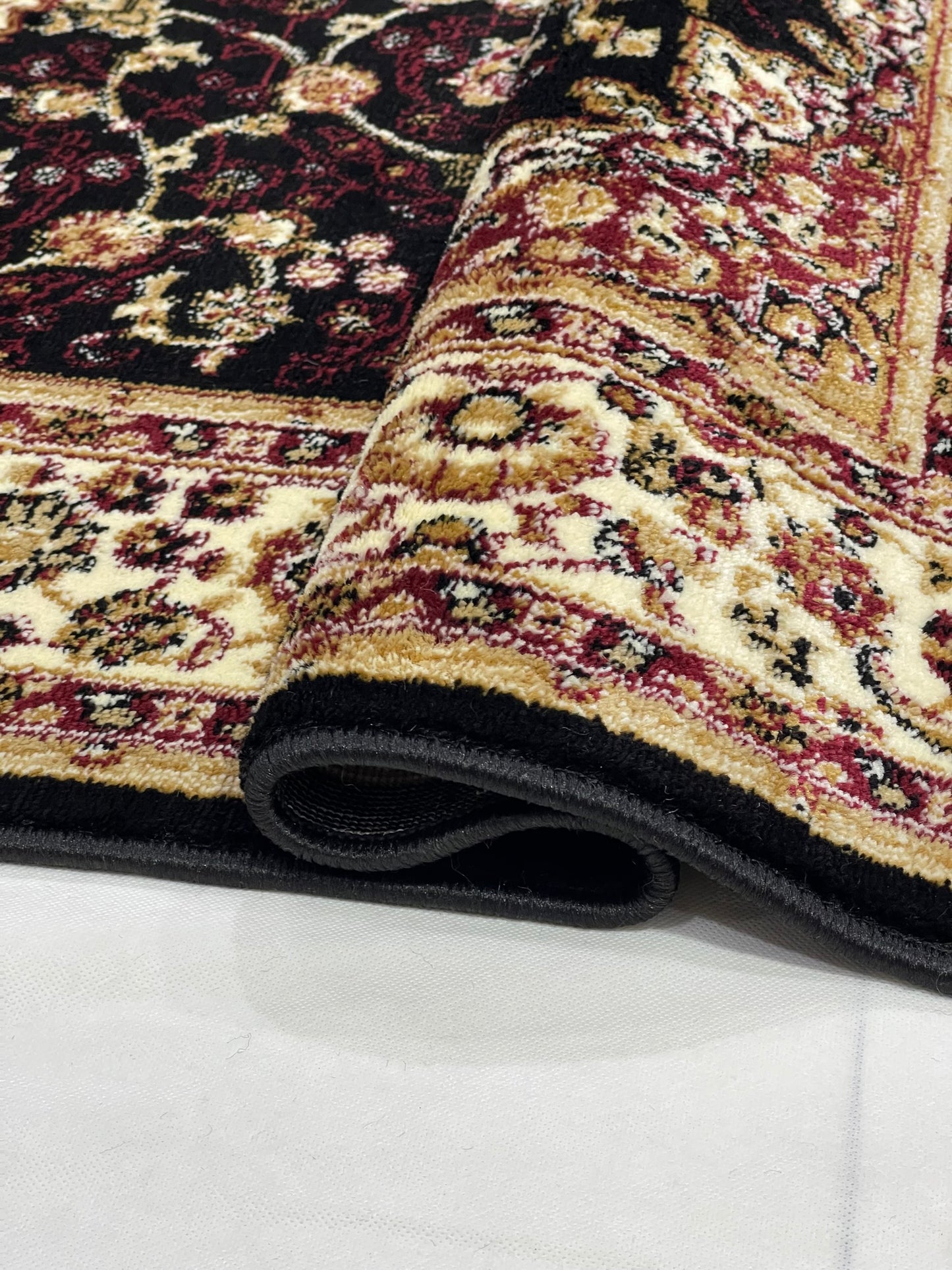 Persian polypropylene Rug,back woven(Article-25-Black)