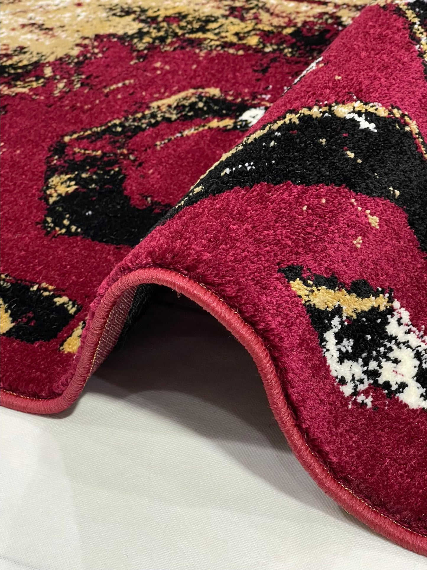 Modern  Polypropylene Rug,Back Woven(Article-6871-Red)