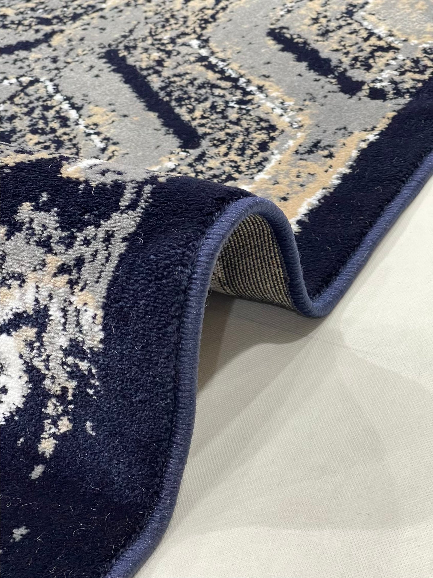 Modern polypropylene Rug,back woven(Article-1560-Blue)