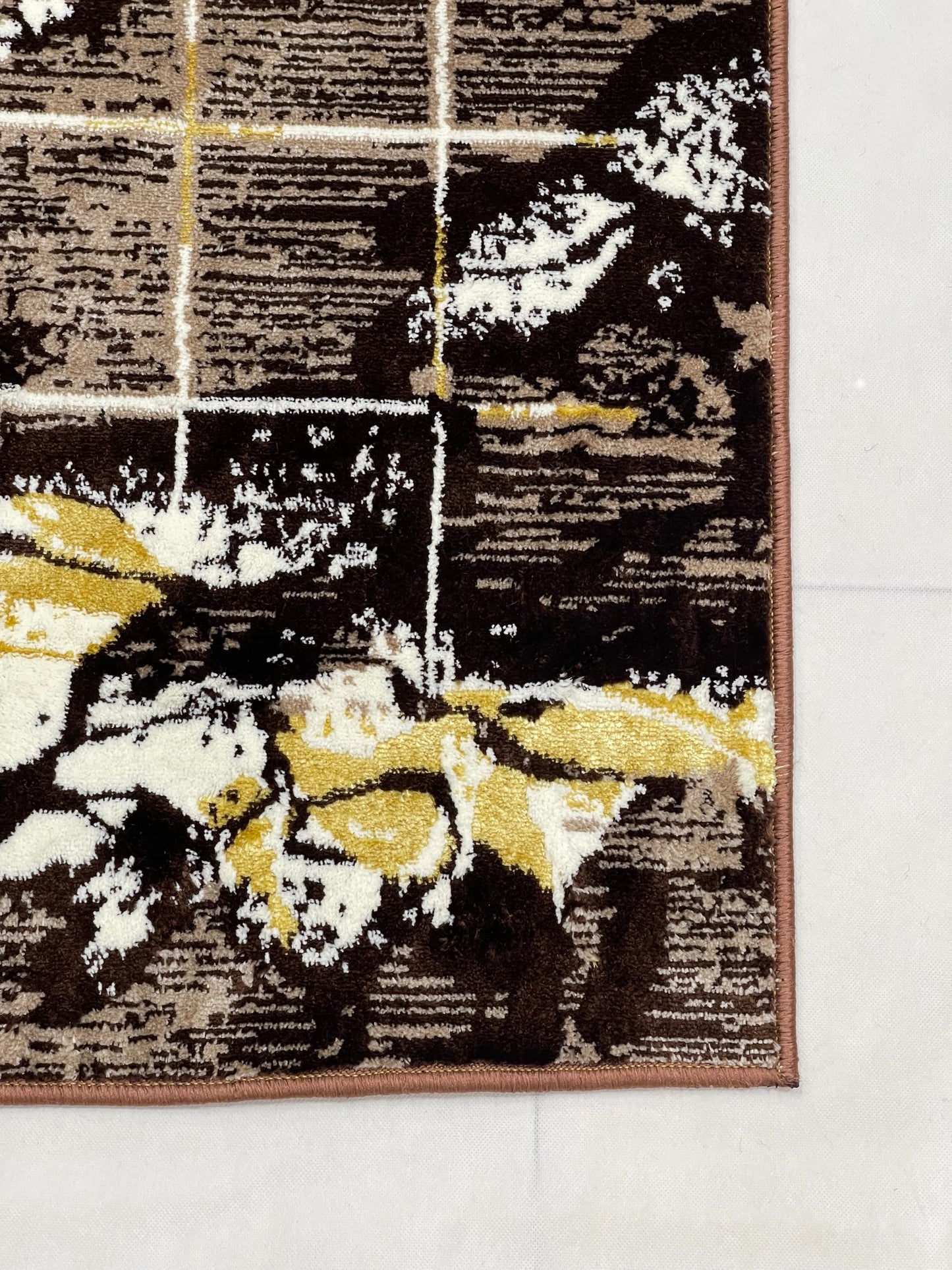 Polyester Silk Woven Rug.(Article-1557-Beige) Size : 4 ft width x 5.6 ft length