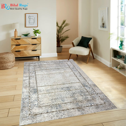 Irani Vintage Woven Rug.  Article -2080-Off White Size: 6.6 ft width x 9.6 ft length (200cm x 290cm)
