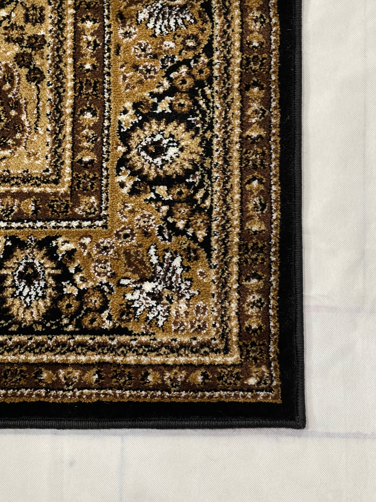 Persian polypropylene Rug,back woven(Article-25-Black)
Size : 5ft width  x 7.3ft length (150cm x 220cm)