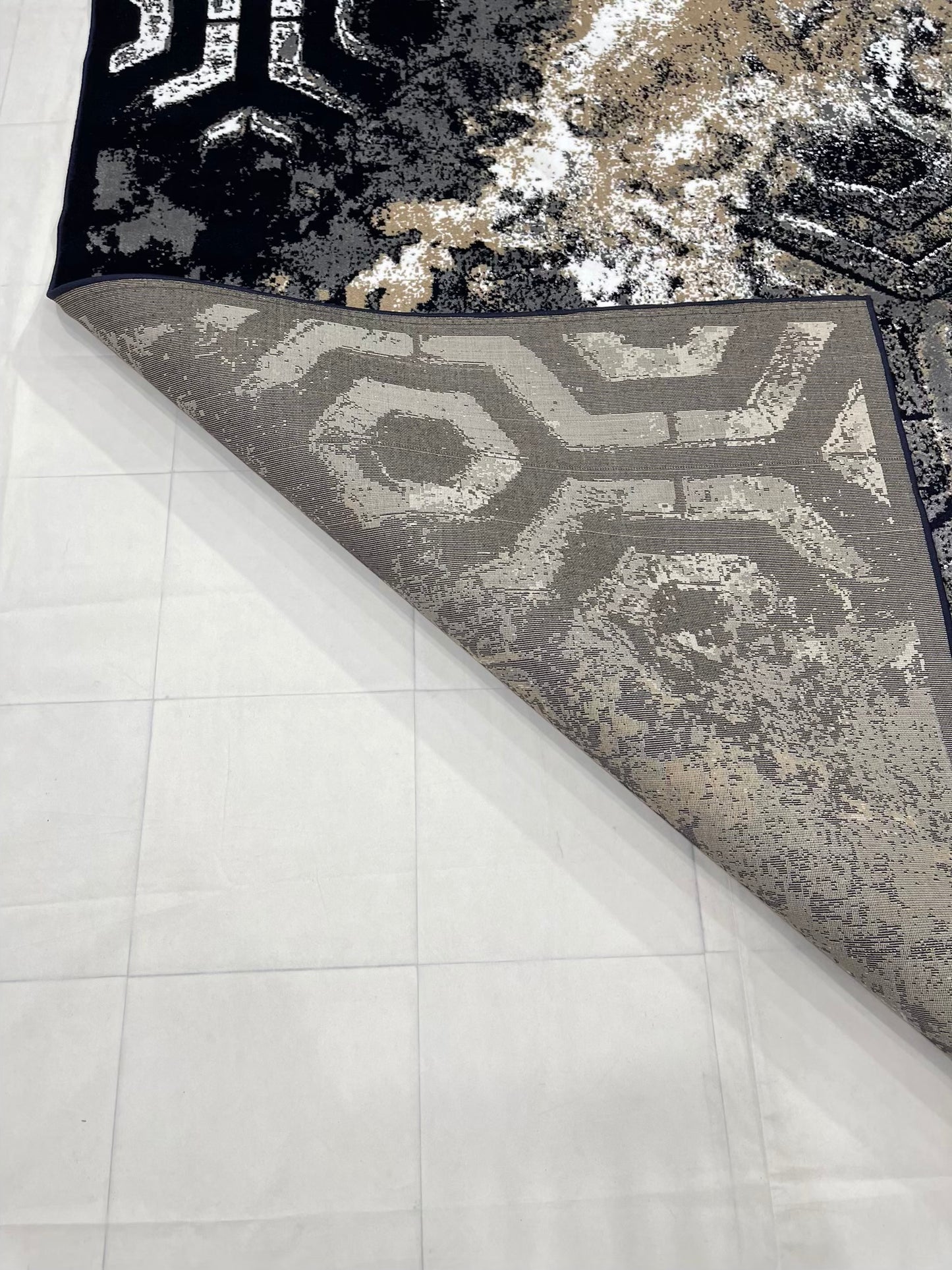 Modern polypropylene Rug,back woven(Article-1560-Blue)