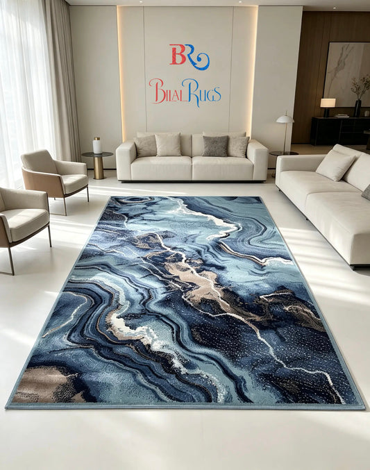 Modern polypropylene Rug,back woven(Article-420-Feroze)
Size : 6.6 ft width x 9.6 ft length (200cm x 290cm)