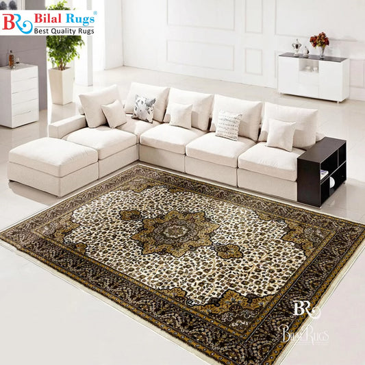 Persian polypropylene Rug,back woven(Article-141-Off white)
Size : 5ft width  x 7.3ft length (150cm x 220cm)