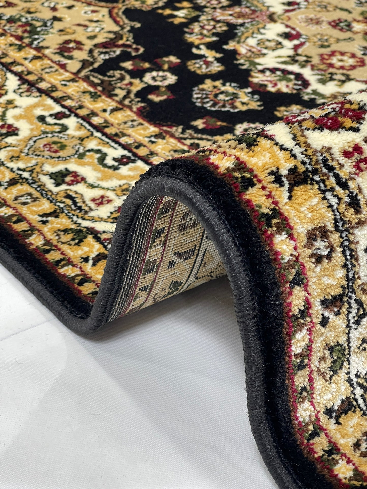 Persian Polypropylene Rug,back woven(Article-28-Black)
Size : 5ft width  x 7.3ft length (150cm x 220cm)