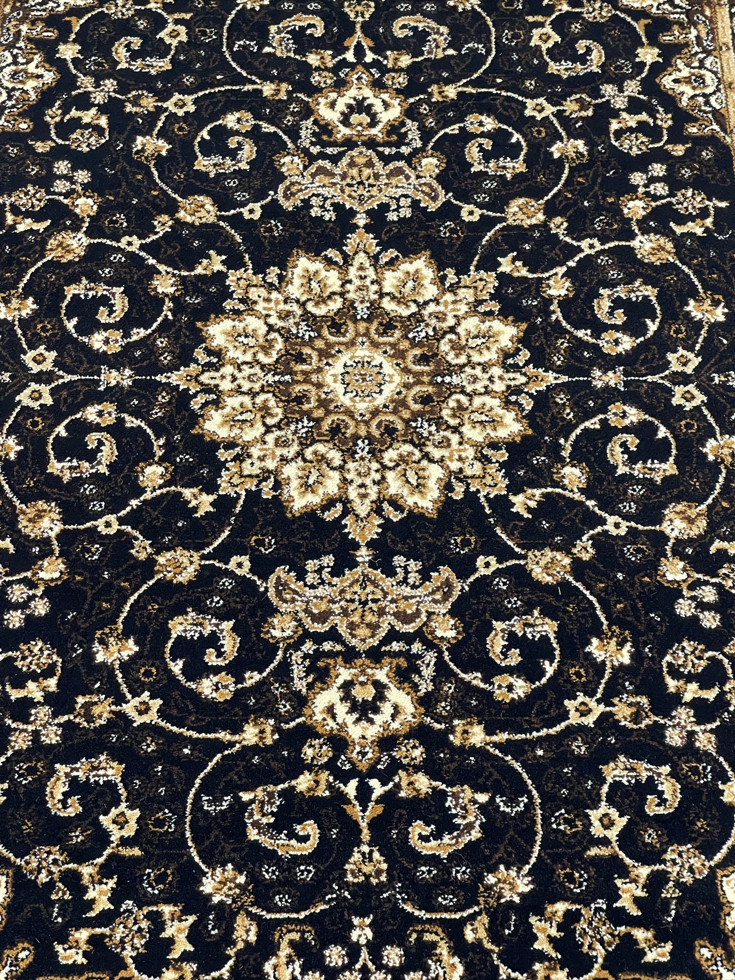 Persian Polypropylene Rug,back woven(Article-19-Black)
Size : 5ft width  x 7.3ft length (150cm x 220cm)