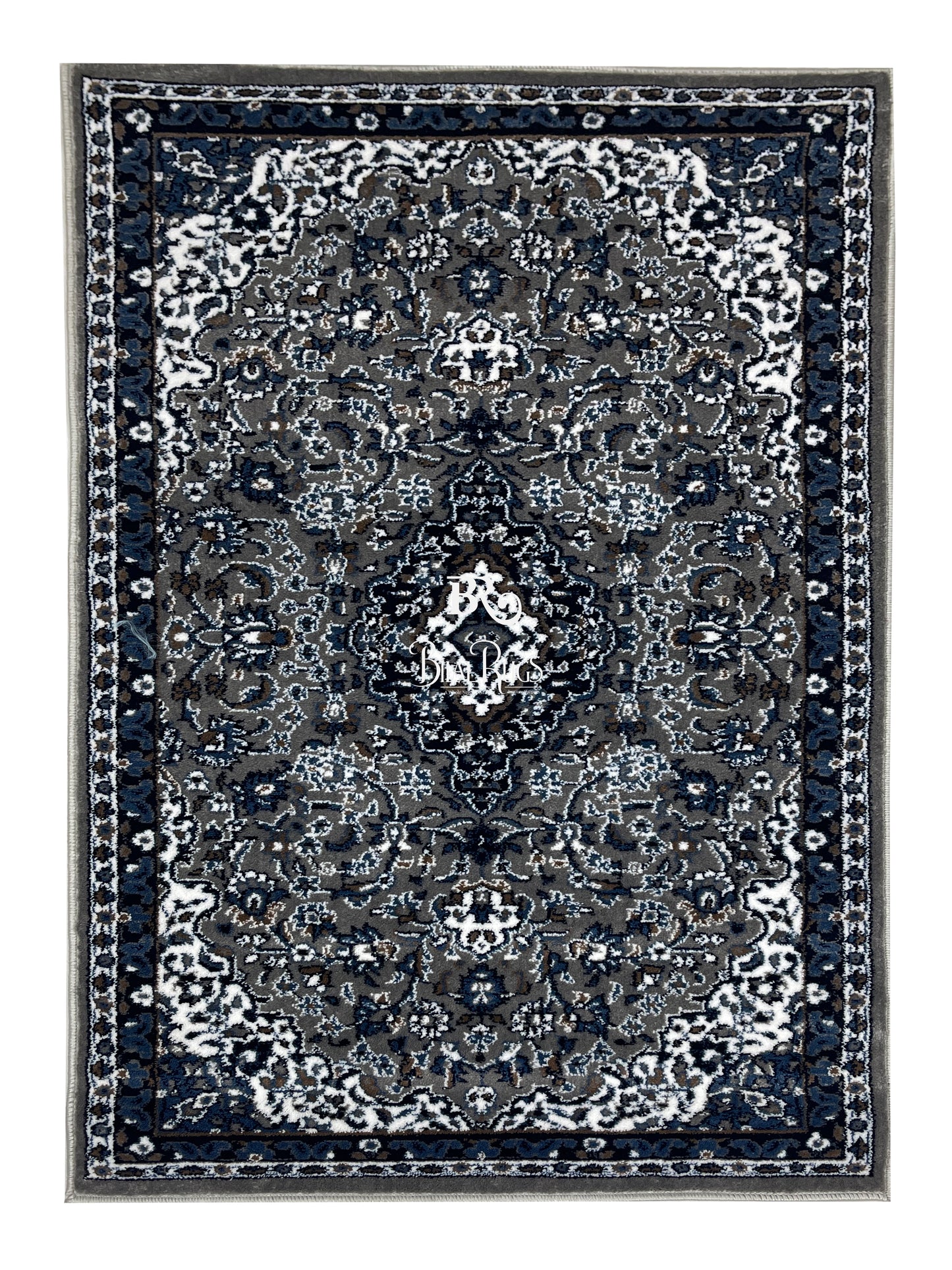 Persian Polypropylene Rug,Woven Back (Article-01-Grey) Size : 3 ft width x 5 ft length (100cm x 150 cm)