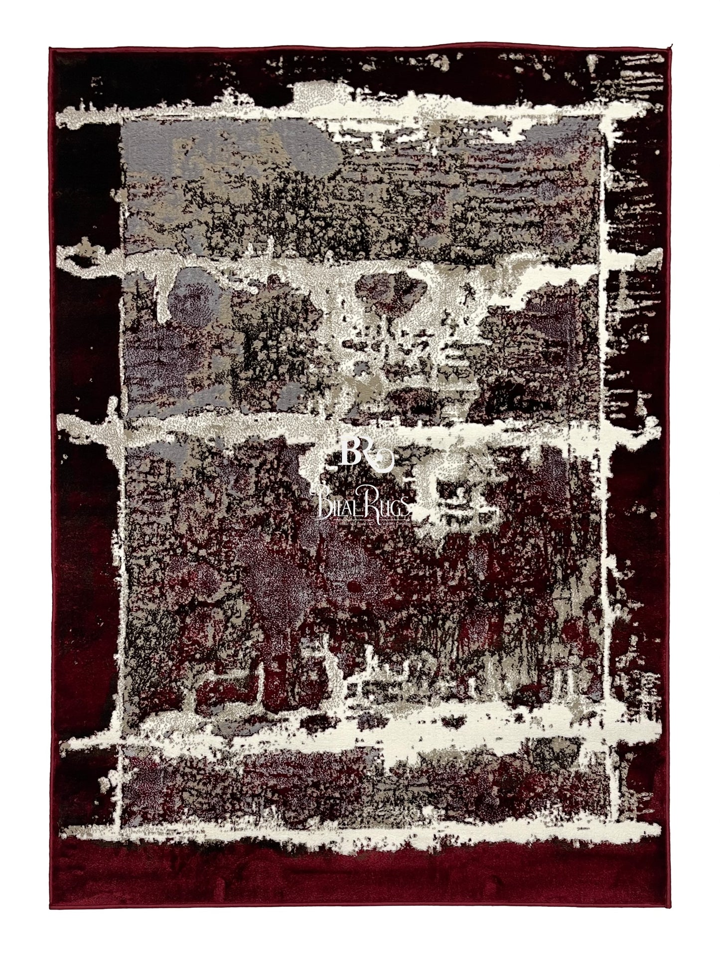 Pakistani Silk Woven Rug.(Article-1464-Red) Size : 5ft width  x 7.3ft length (150cm x 220cm)