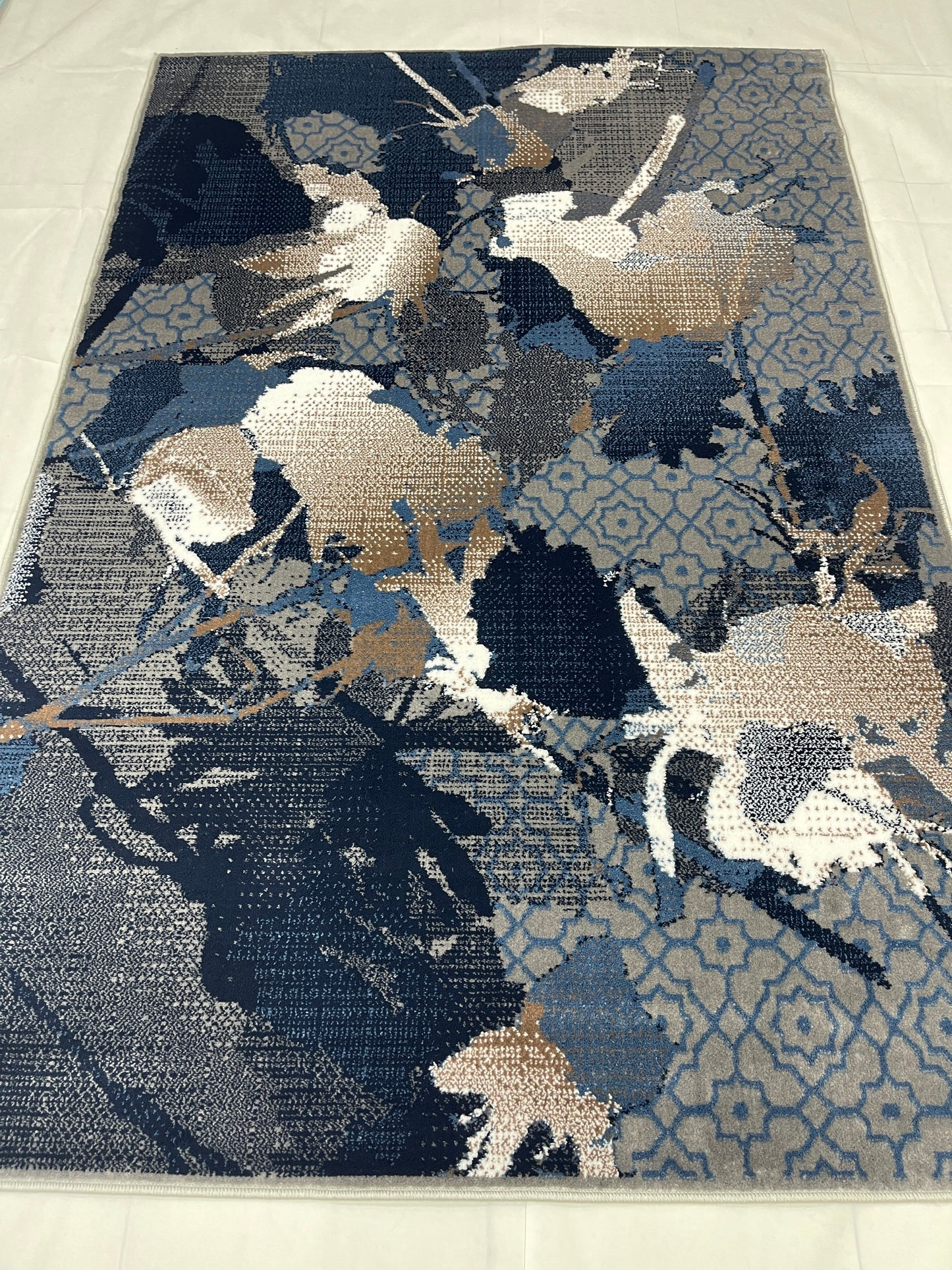 Modern Polypropylene Rug,Back Woven(Article-1654-Grey)