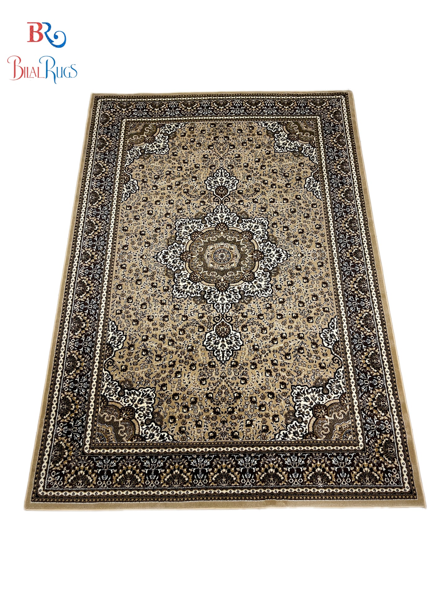 Persian polypropylene Rug,back woven(Article-04-Biege)
Size : 6.6 ft width x 9.6 ft length (200cm x 290cm)