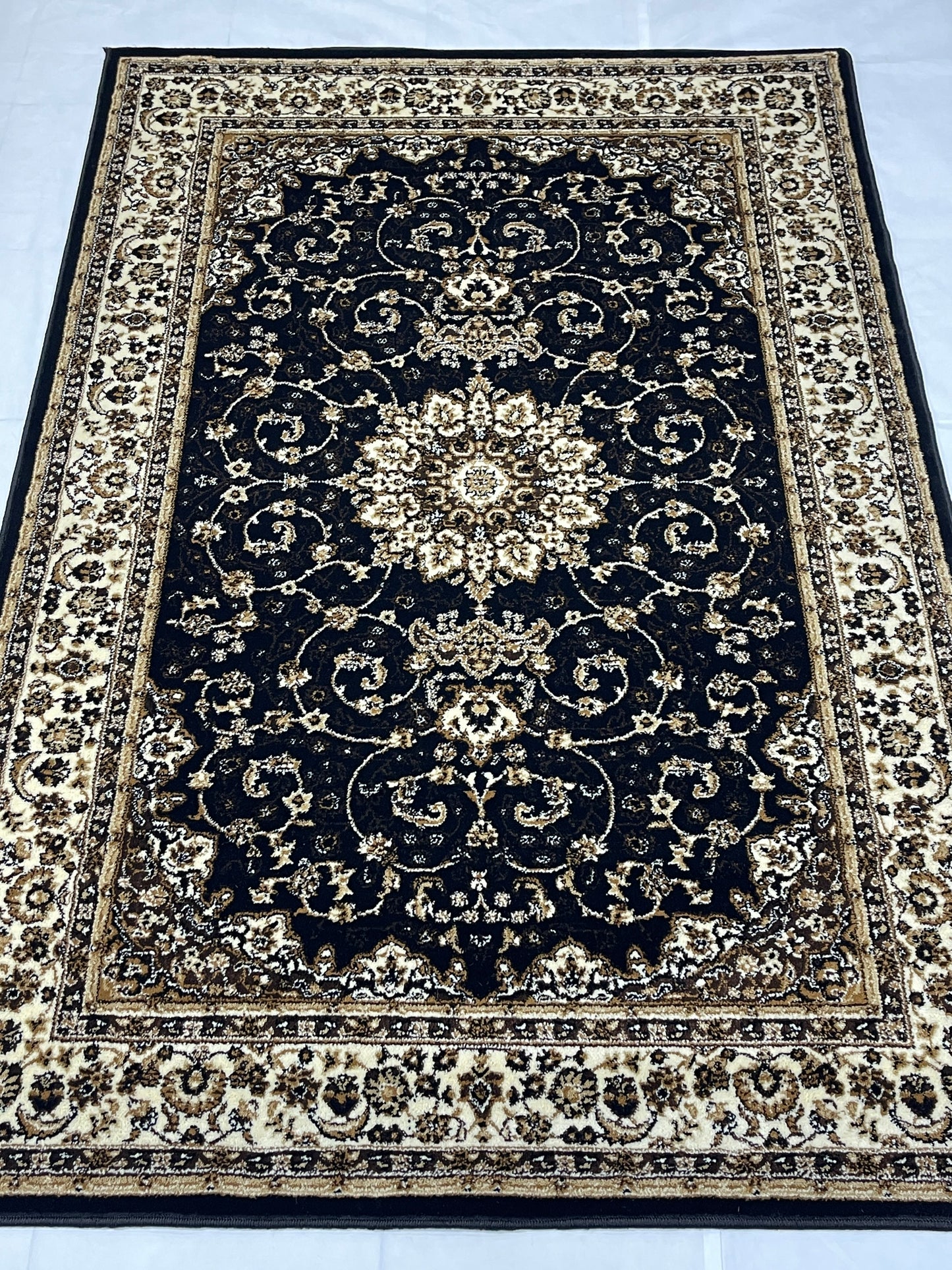 Persian Polypropylene Rug,back woven(Article-19-Black)
Size : 5ft width  x 7.3ft length (150cm x 220cm)