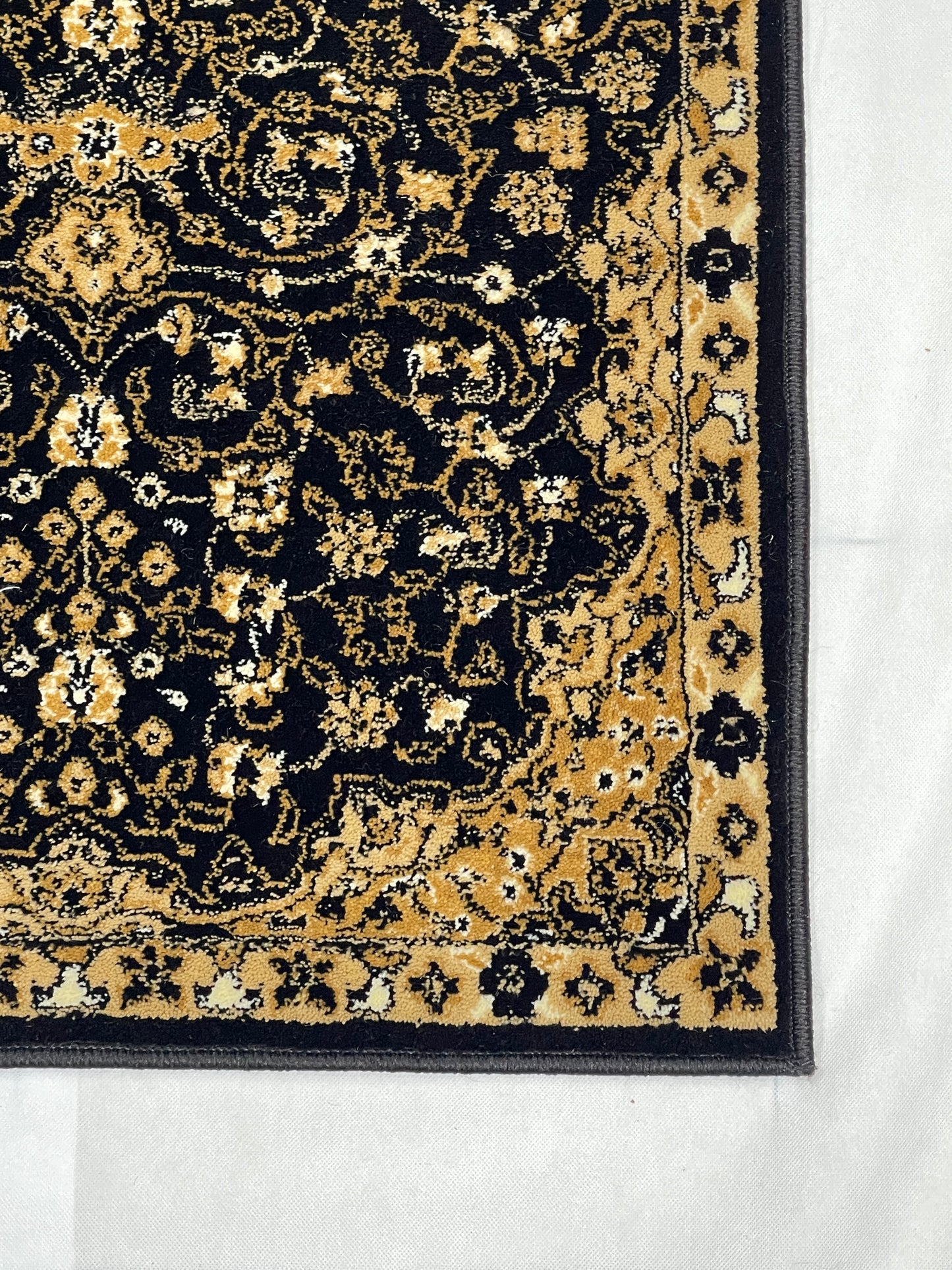 Black Persian Polypropylene Woven Rug.
 Size : 2.6 ft width x 6.6 ft length
 (80 cm x 200cm)