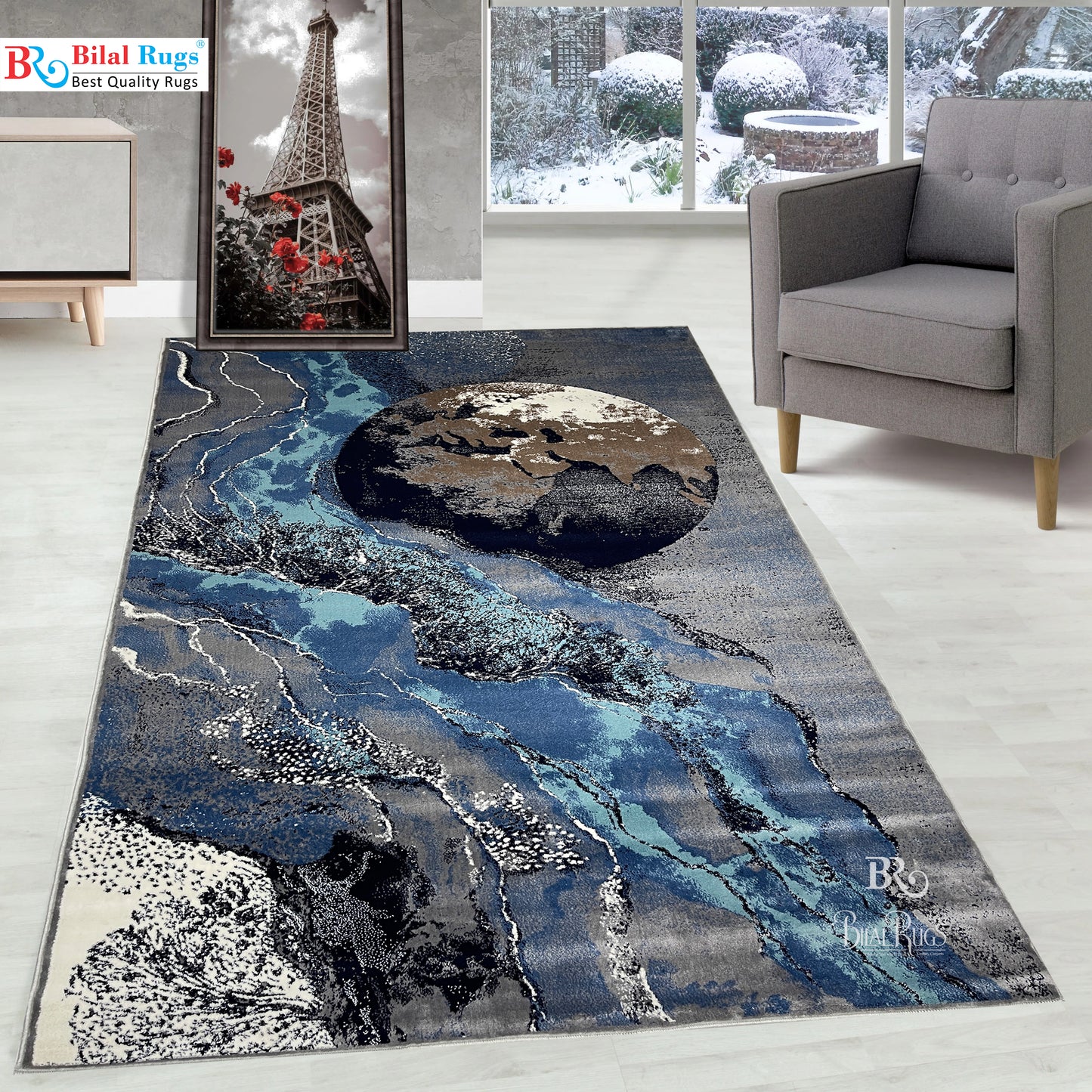 Modern  Polypropylene Woven Rug💥
Article-124-Grey