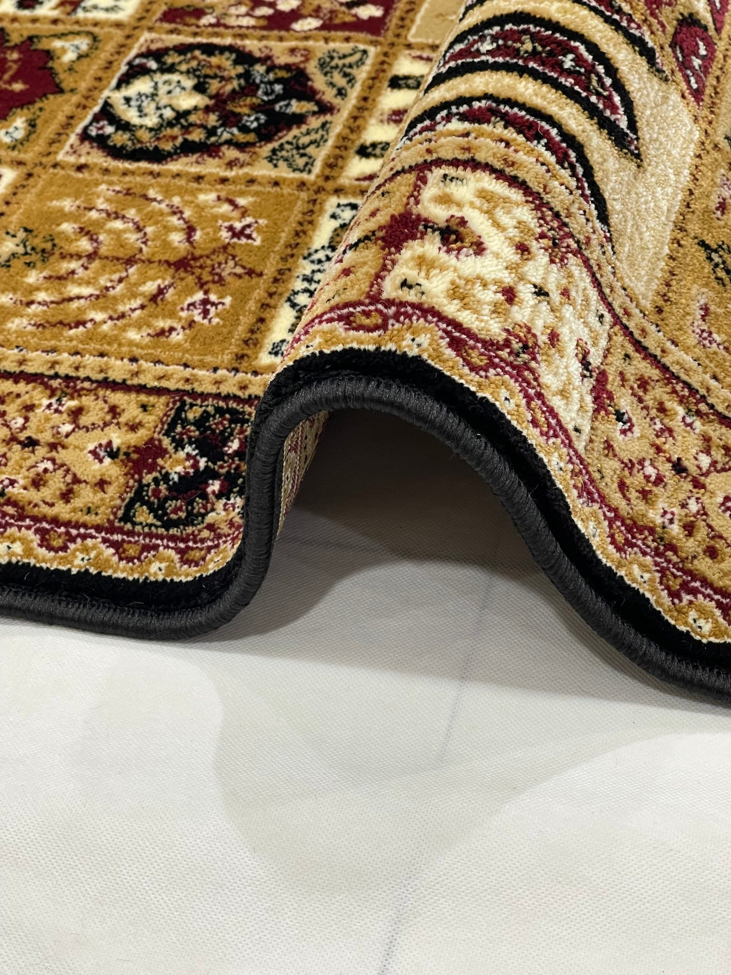 Persian Polypropylene Rug,Woven Back (Article-120-Black) Size : 3 ft width x 5 ft length (100cm x 150 cm)