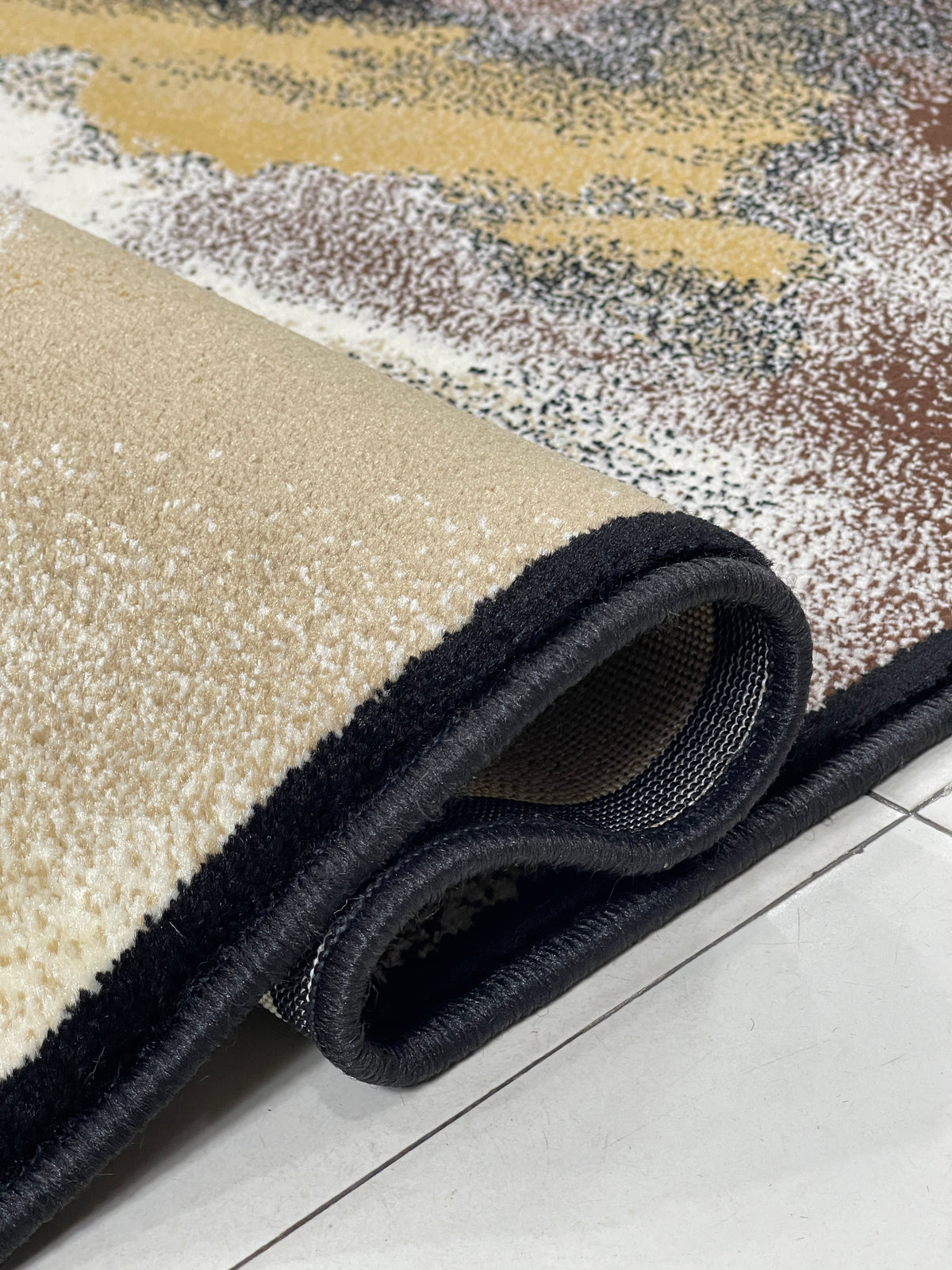 Modern  Polypropylene Rug,back woven(Article-314-Black )