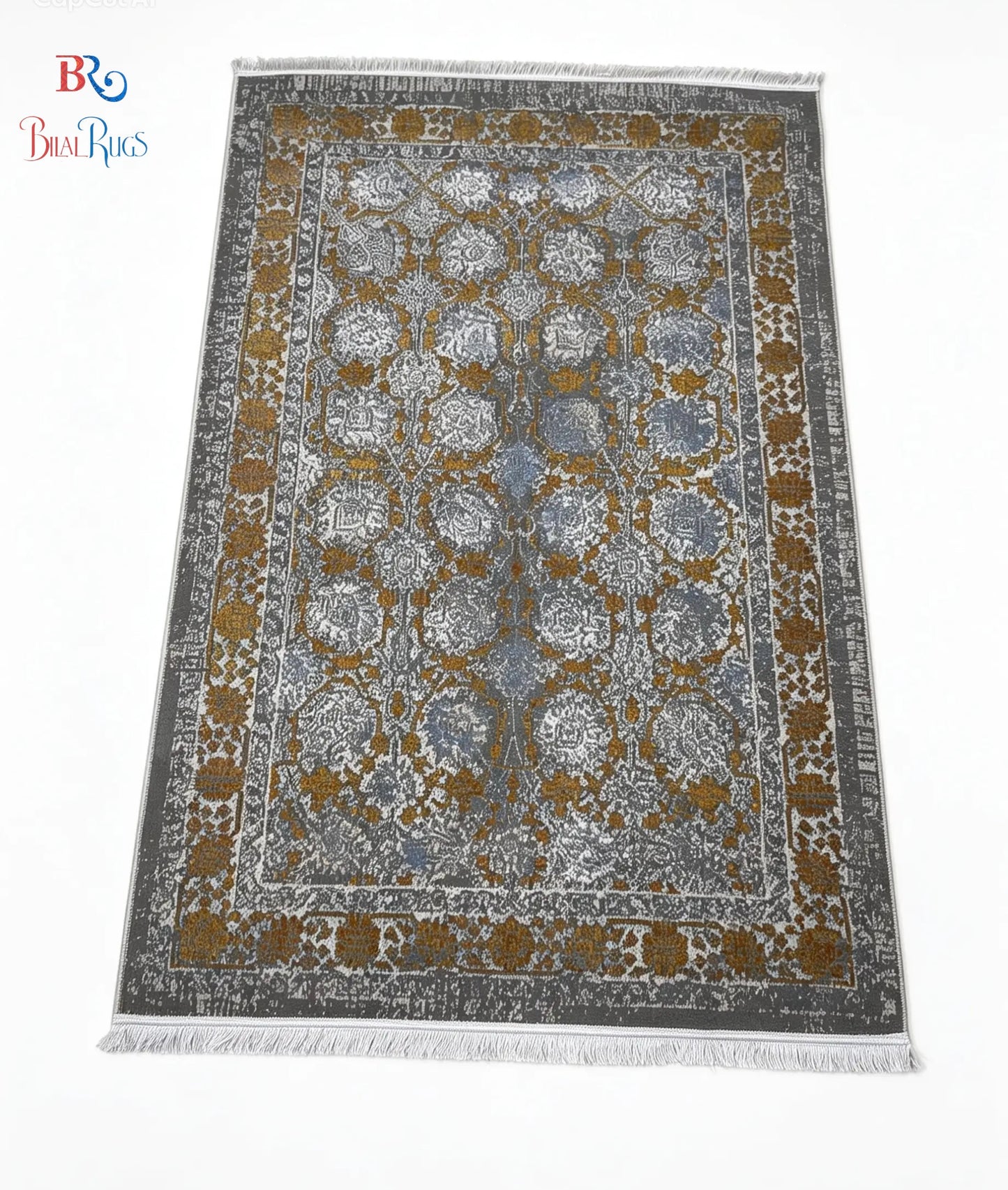 Irani viscose Rug , Woven Back
Article-317-Grey , Rust
Size : 3 ft width x 5 ft length (100 cm x 150cm)