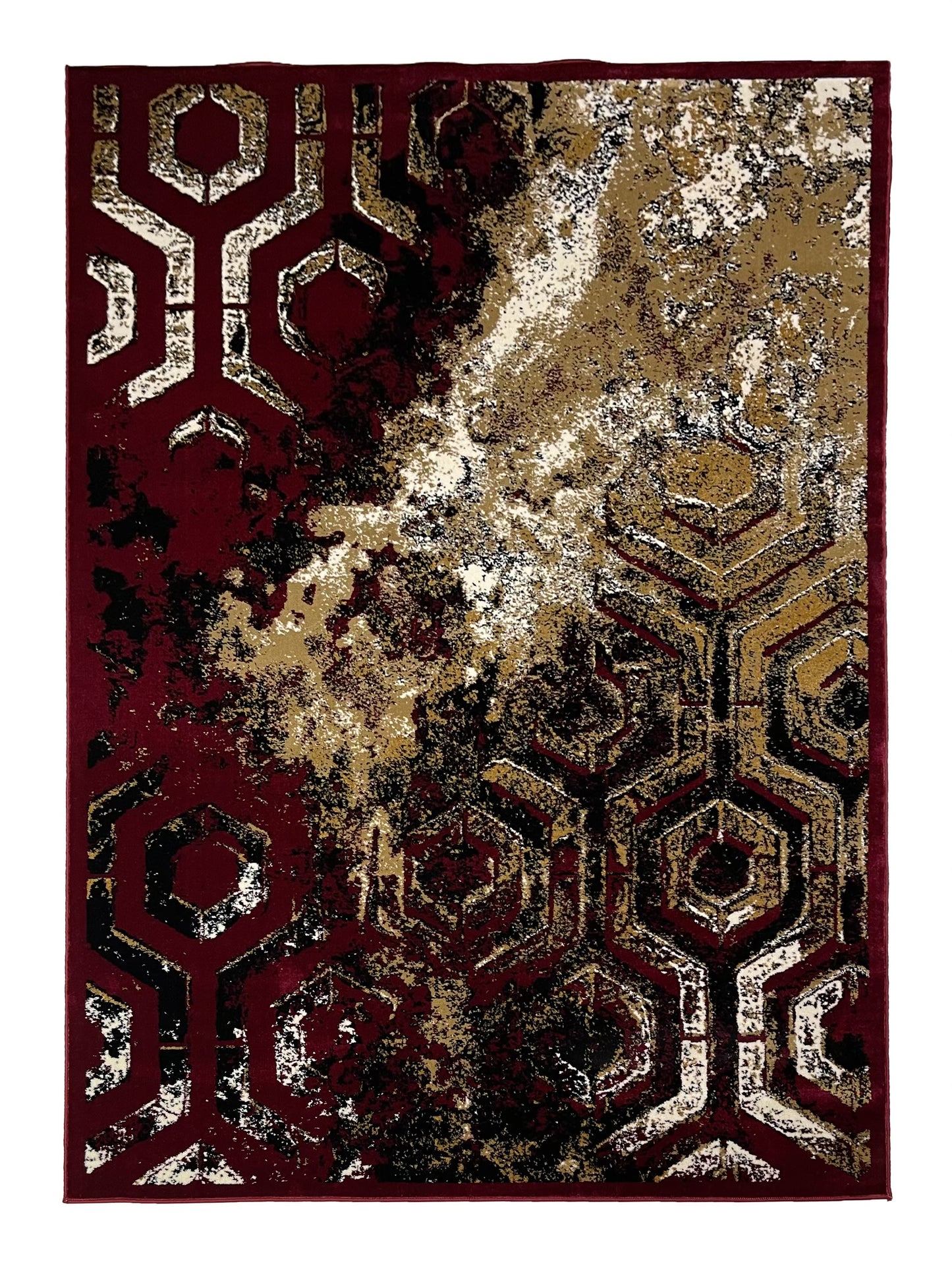Modern  Polypropylene Rug,Back Woven(Article-6871-Red)