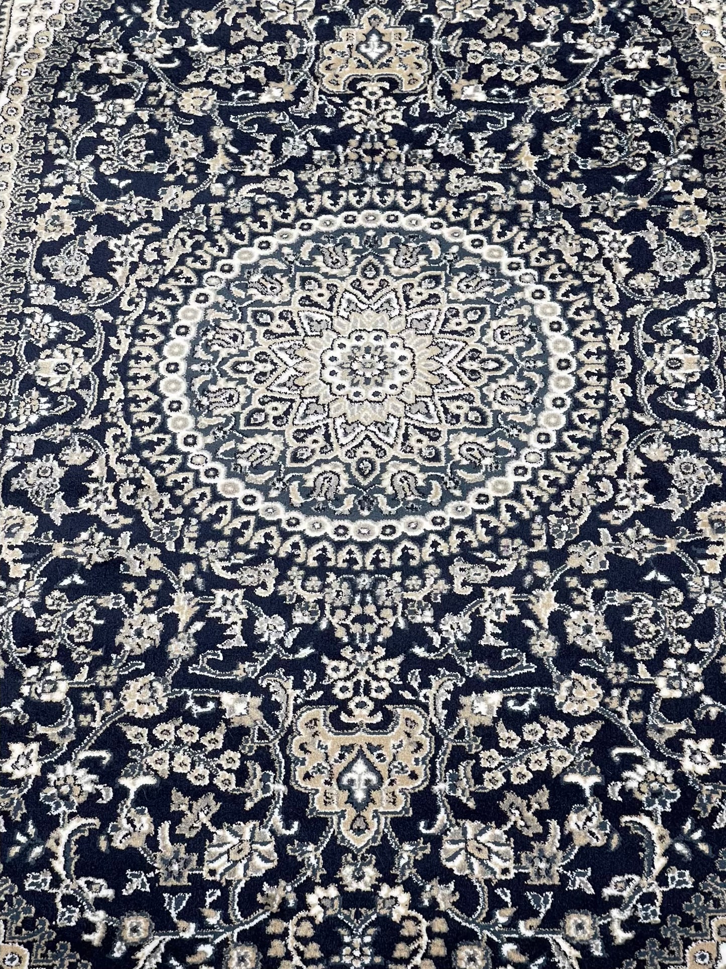 Persian polypropylene Rug,back woven(Article-22-Blue)
Size : 6.6 ft width x 9.6 ft length (200cm x 290cm)