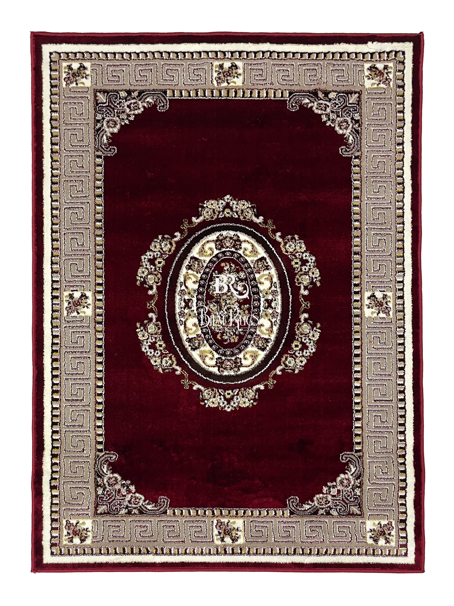 Polyester Silk Woven Rug.(Article-1575-Red) Size : 4 ft width x 5.6 ft length
