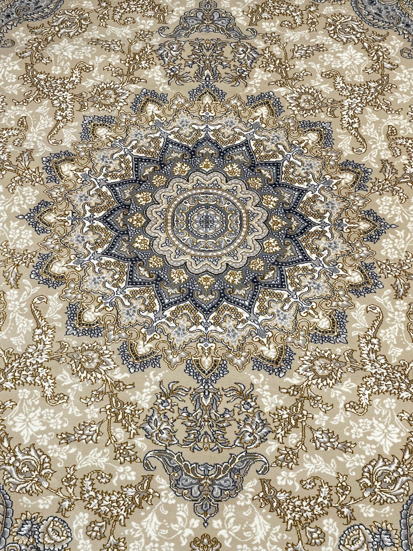Persian Thick Woven Rug. 
(Article -643-Beige )
Size: 6.6 ft width x 9.6 ft length (200cm x 290cm)