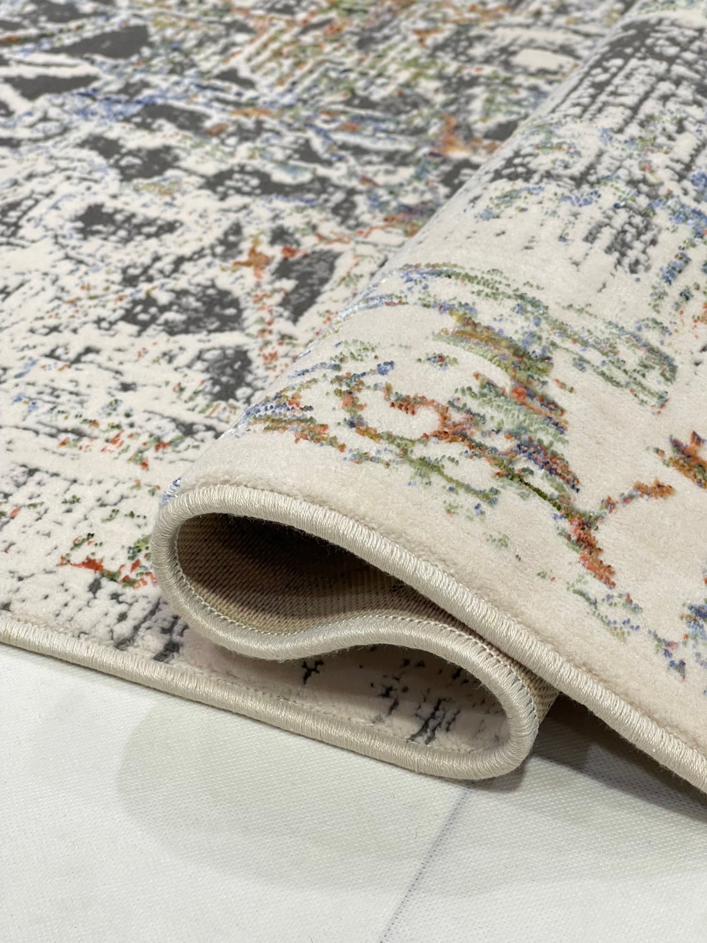 Irani viscose Rug , Woven Back Article-315-Multi Size : 3 ft width x 5 ft length (100 cm x 150cm)
