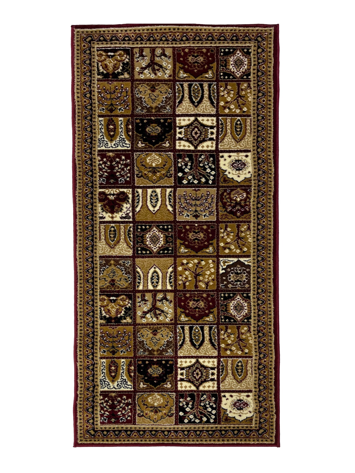 Red Persian Polypropylene Woven runner.
 Size : 2.6 ft width x 6.6 ft length
 (80 cm x 200cm)