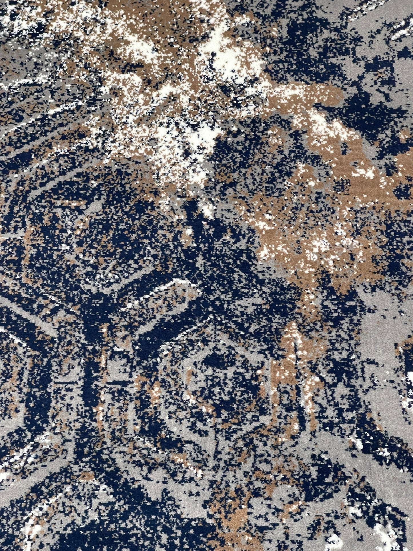 Modern polypropylene Rug,back woven(Article-1056-Grey) Size : 5ft width  x 7.3ft length (150cm x 220cm)