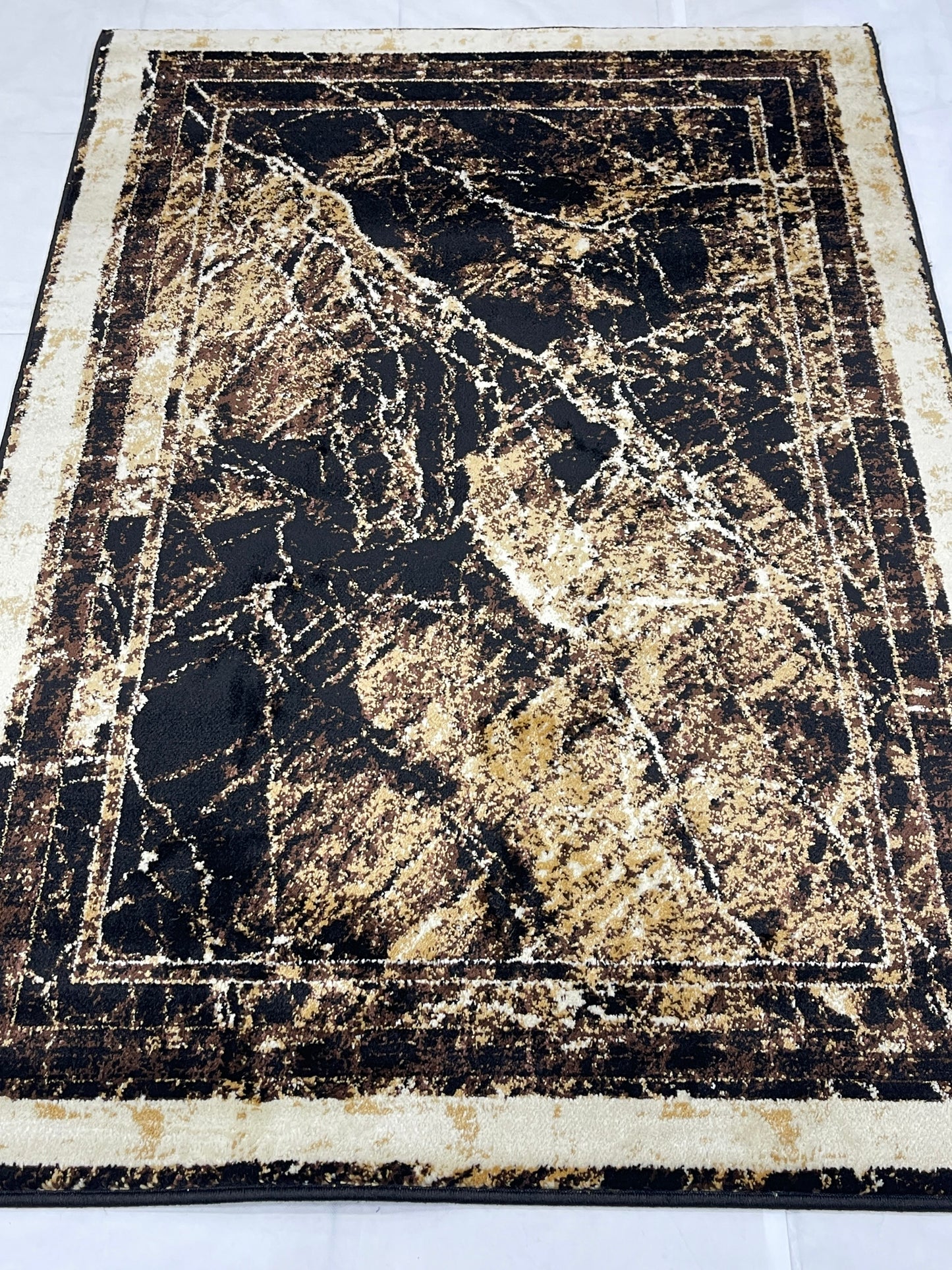 Modern polypropylene Rug,back woven(Article-663-Black)