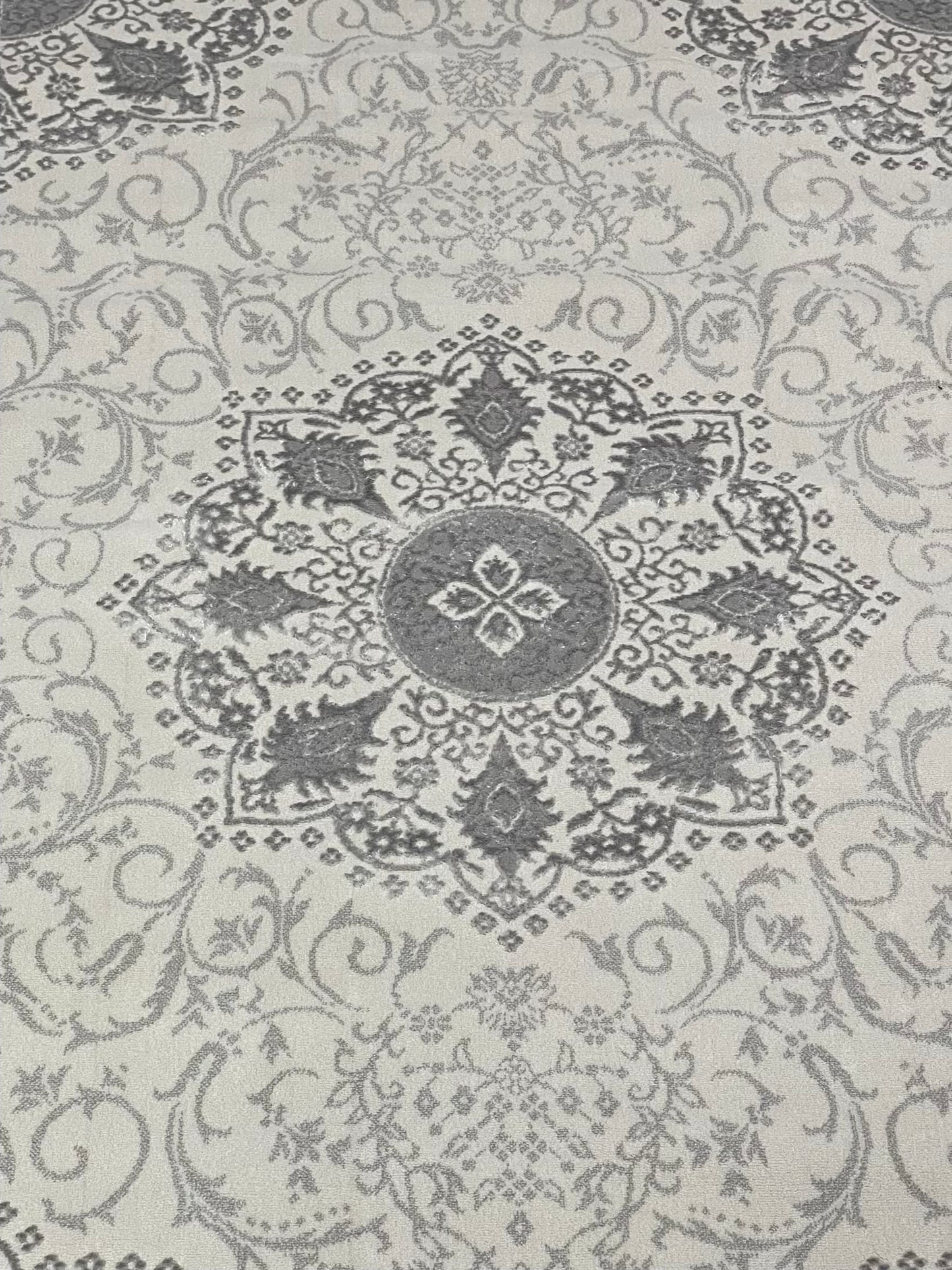 Turkish Polyester Silk.(Article-1601-Off white ) Size : 6.6 ft width x 9.6 ft length ( 200 cm x 290 cm)