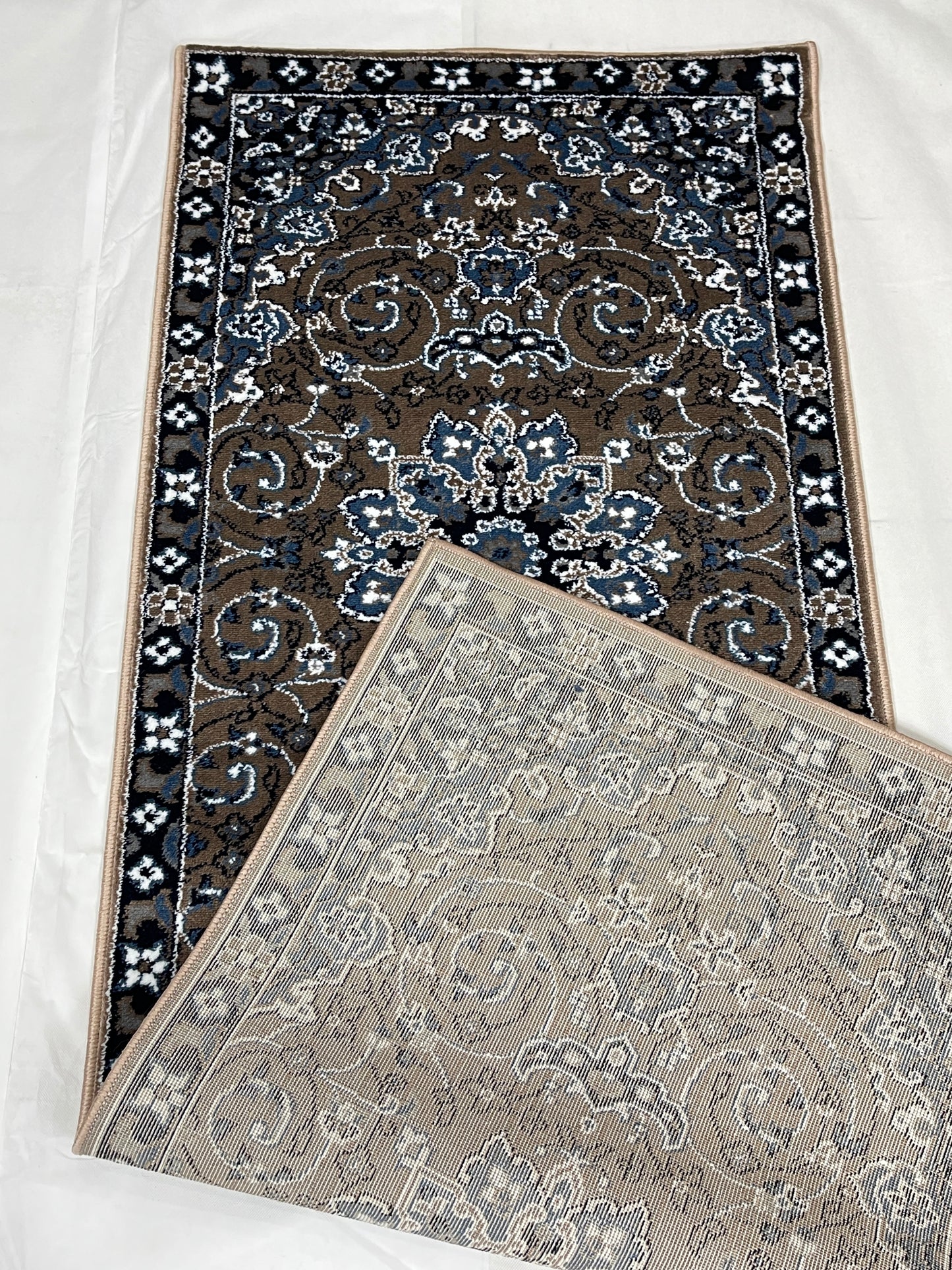 Mink Persian Polypropylene Woven Rug.  Size : 2.6 ft width x 6.6 ft length  (80 cm x 200cm)