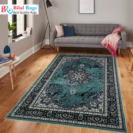 Persian polypropylene Rug,back woven(Article-23-Feroze)
Size: 6.6 ft width x 9.6 ft length (200cm x 290cm)