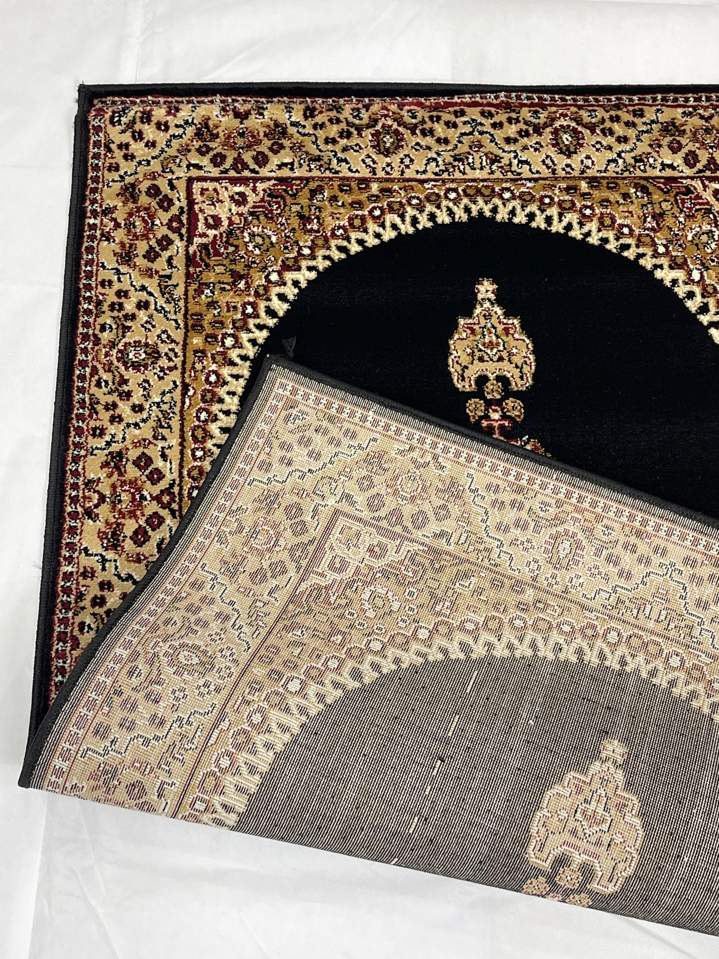 Persian Polypropylene Rug,Woven Back (Article-22-Black) Size : 3 ft width x 5 ft length (100cm x 150 cm)